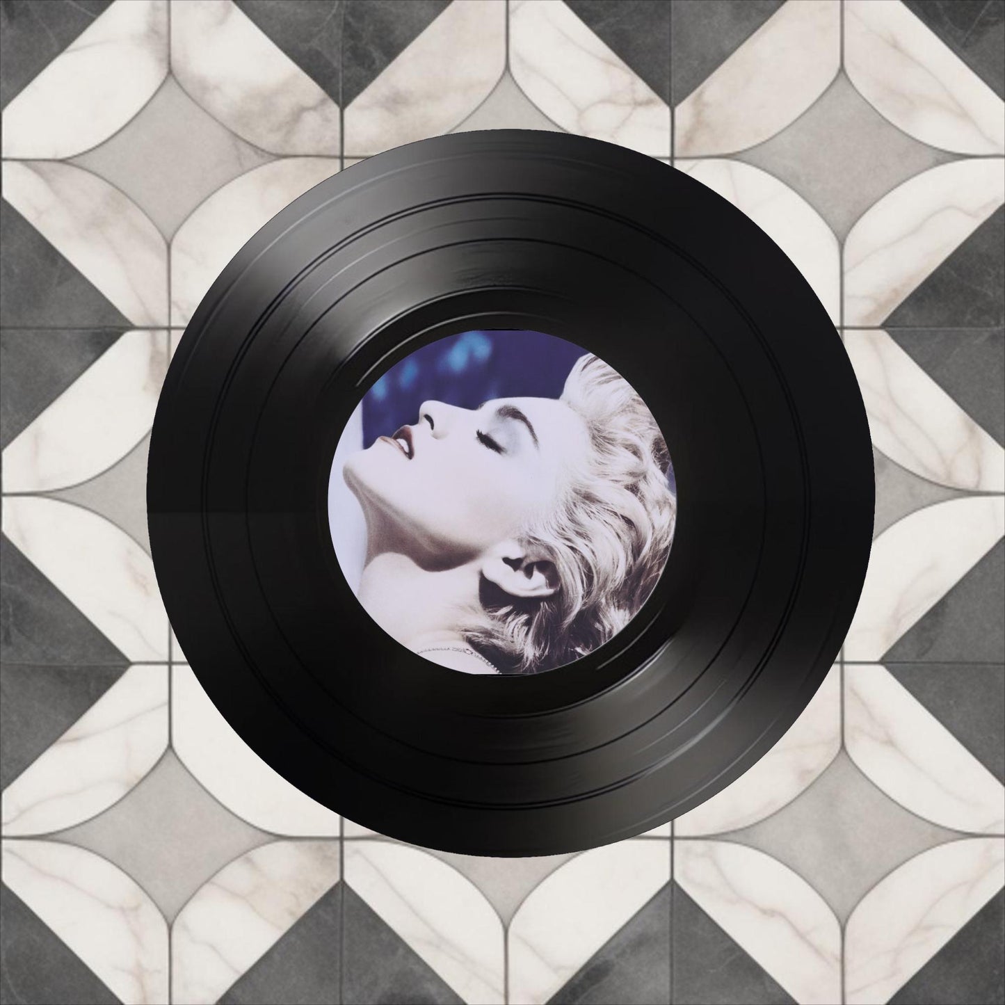 Set of 4 Madonna Round Record Coasters Retro Decor, Man Cave Decor, Rock gift, Music Themed, Rock Music Gift, Madonna gift,