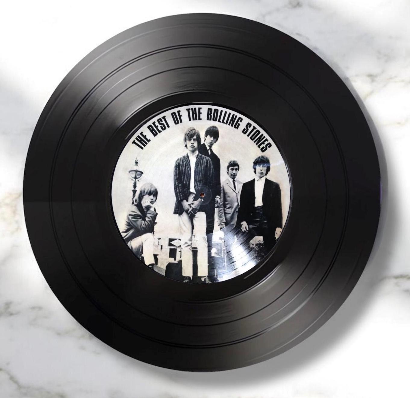 Set of 4 Round Rolling Stones Record Coasters , Retro Decor,Man Cave Decor, Rock Band, Music Themed, Rock Music Gift Rolling Stones Gift