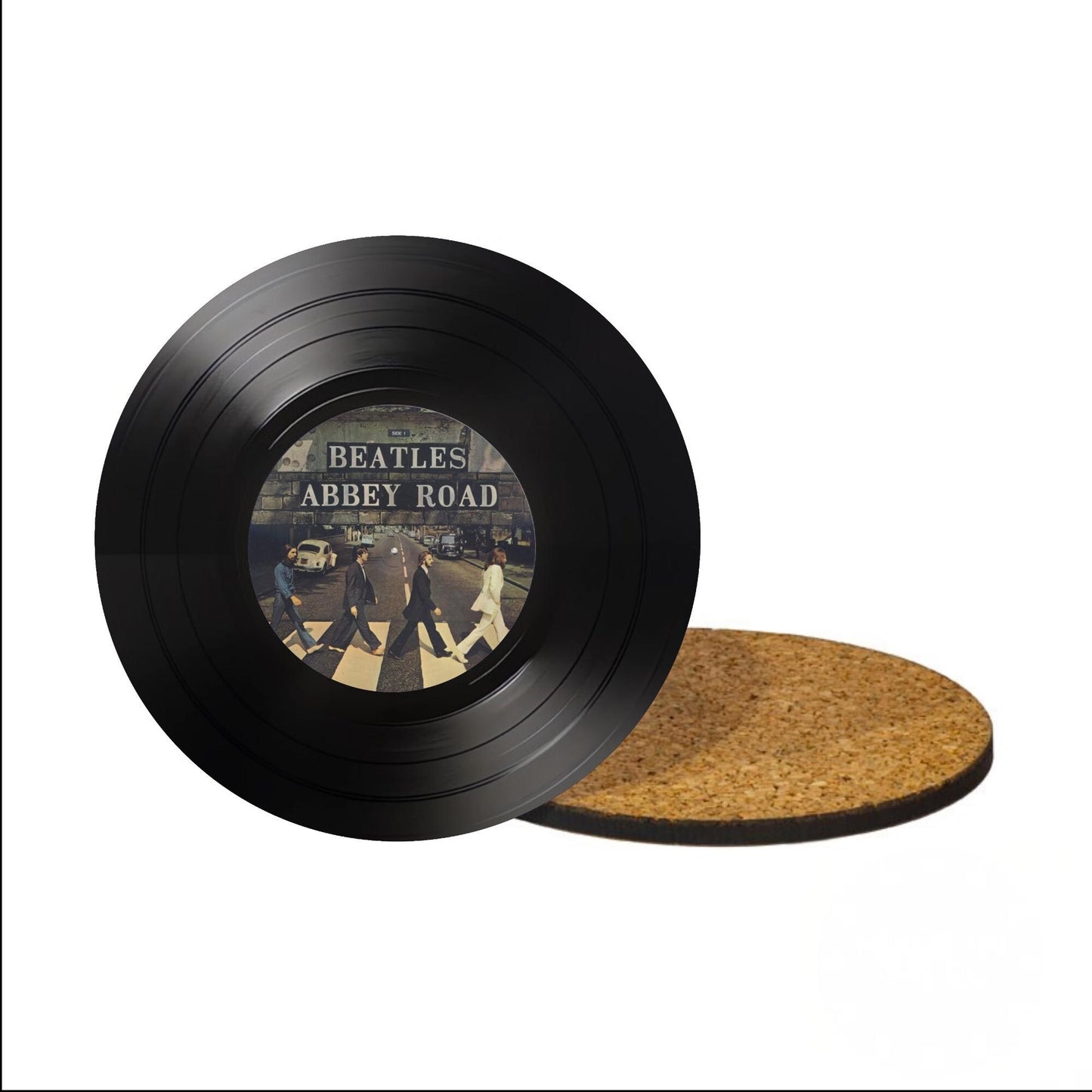Set of 4 Round Record Coasters Featuring The Beatles, Music Lover Gift Unique Coasters, Beatles Coasters, Record Coasters, Music Memorabilia
