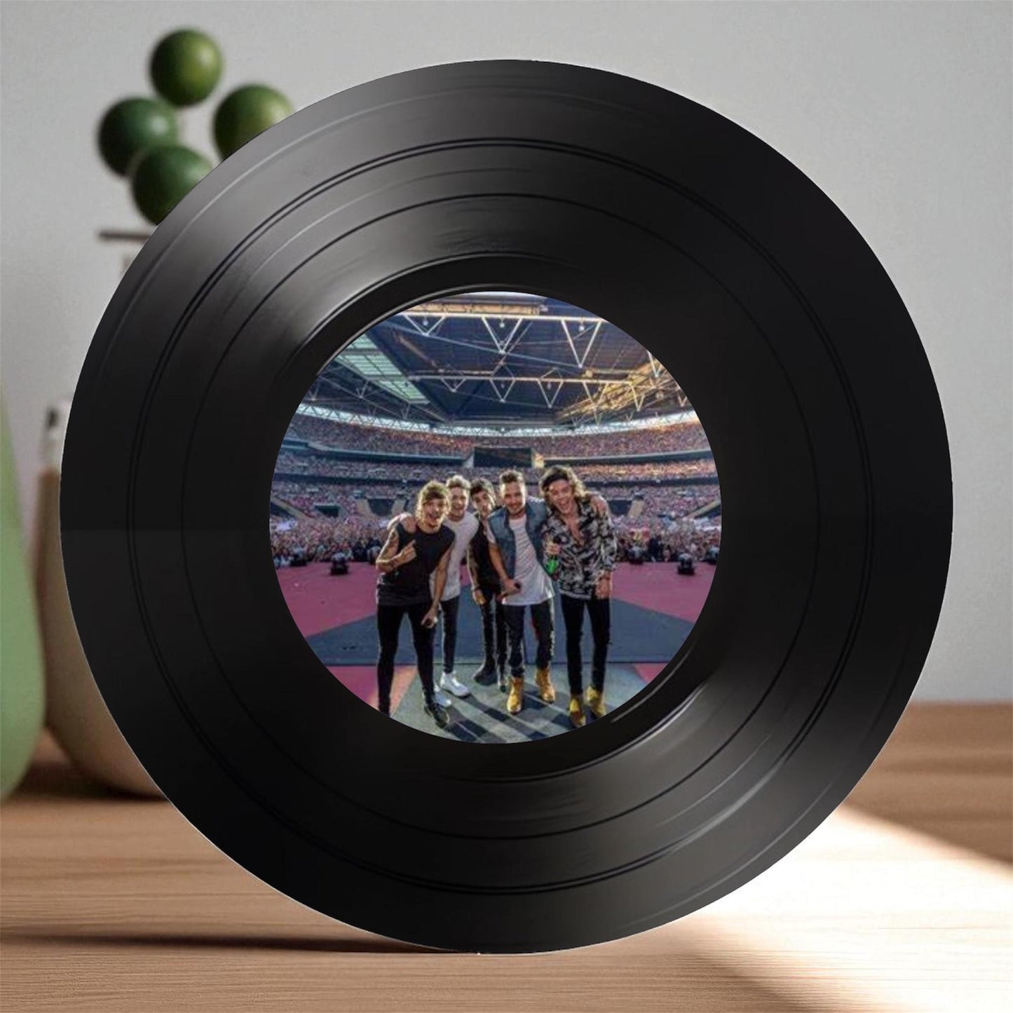 Set of 4 One Direction Round Record Coasters Retro Decor, Man Cave Decor, Rock Band, Music Themed, Rock Music Gift, One Direction gift,