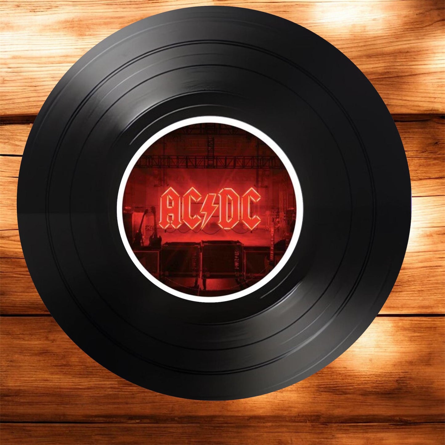 Set of 4 Round Record Coasters featuring the ACDC, Retro Decor, ACDC Gift, Man Cave Decor, ACDC, Rock Band, Music Themed, Rock Music Gift