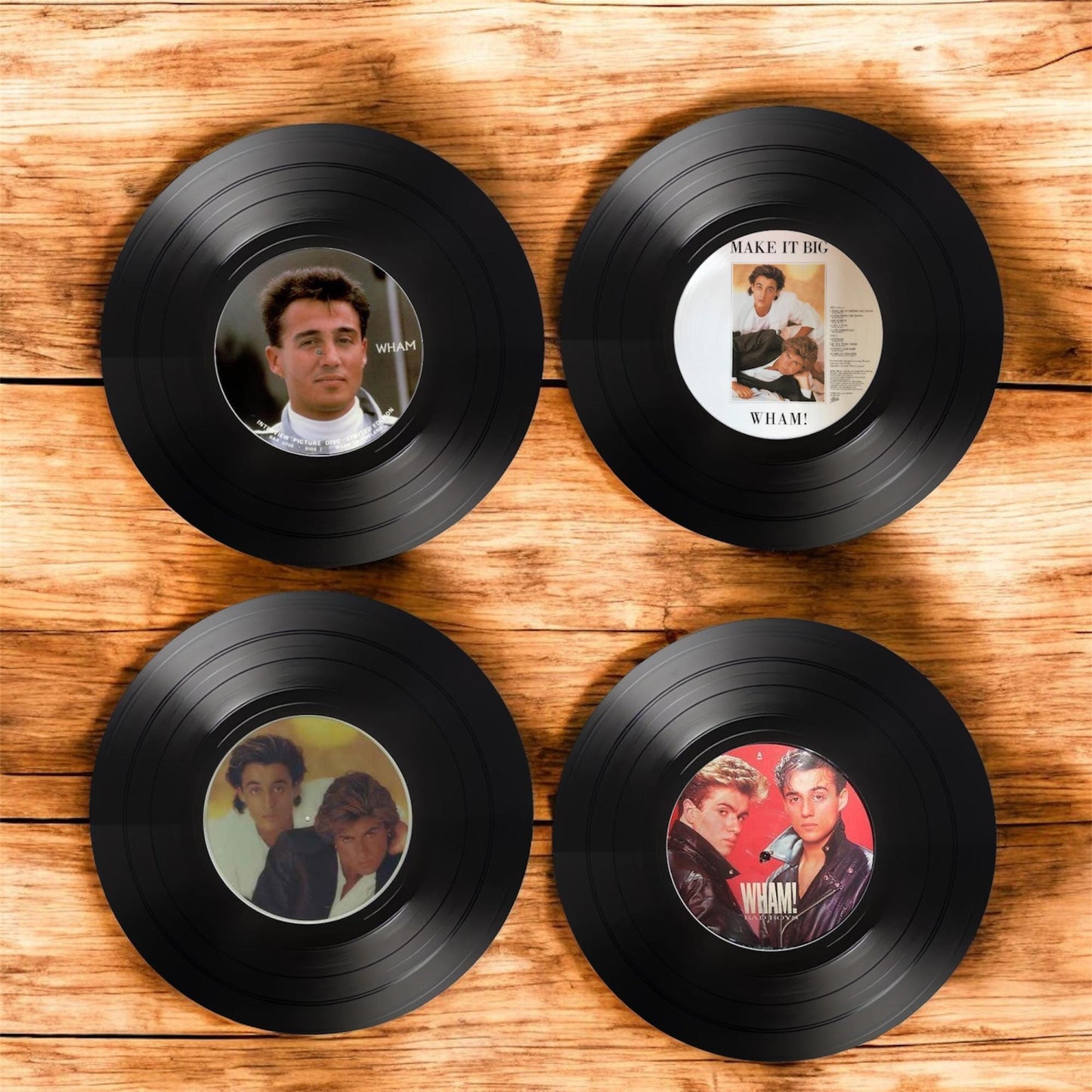 Set of 4 Wham drink coasters|Wham coasters| Gifts for Nan | Music fan gift|Gift for her |classic 80s music gifts| Gift for him|Gifts for her