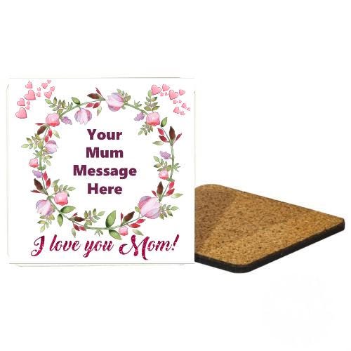 Personalized Mother's Day Birthday Coaster, Custom Gift for Mum