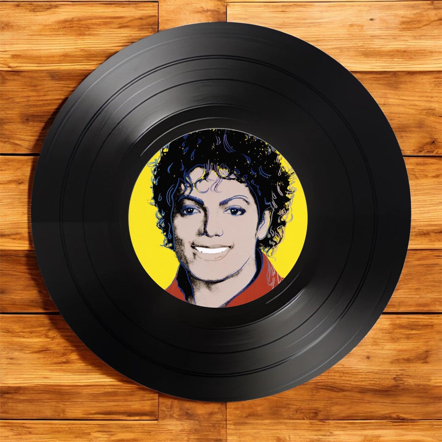 Set of 4 Andy Warhol Round Record Coasters Featuring music legends Michael Jackson, Prince,John Lennon and Blondie, Music legends gift