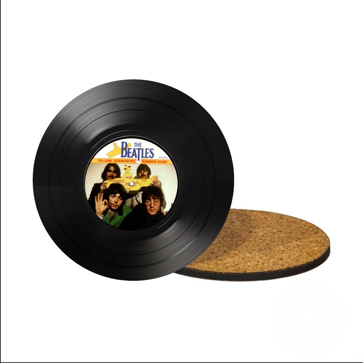 Set of 4 Round Record Coasters Featuring The Beatles, Music Lover Gift Unique Coasters, Beatles Coasters, Record Coasters, Music Memorabilia