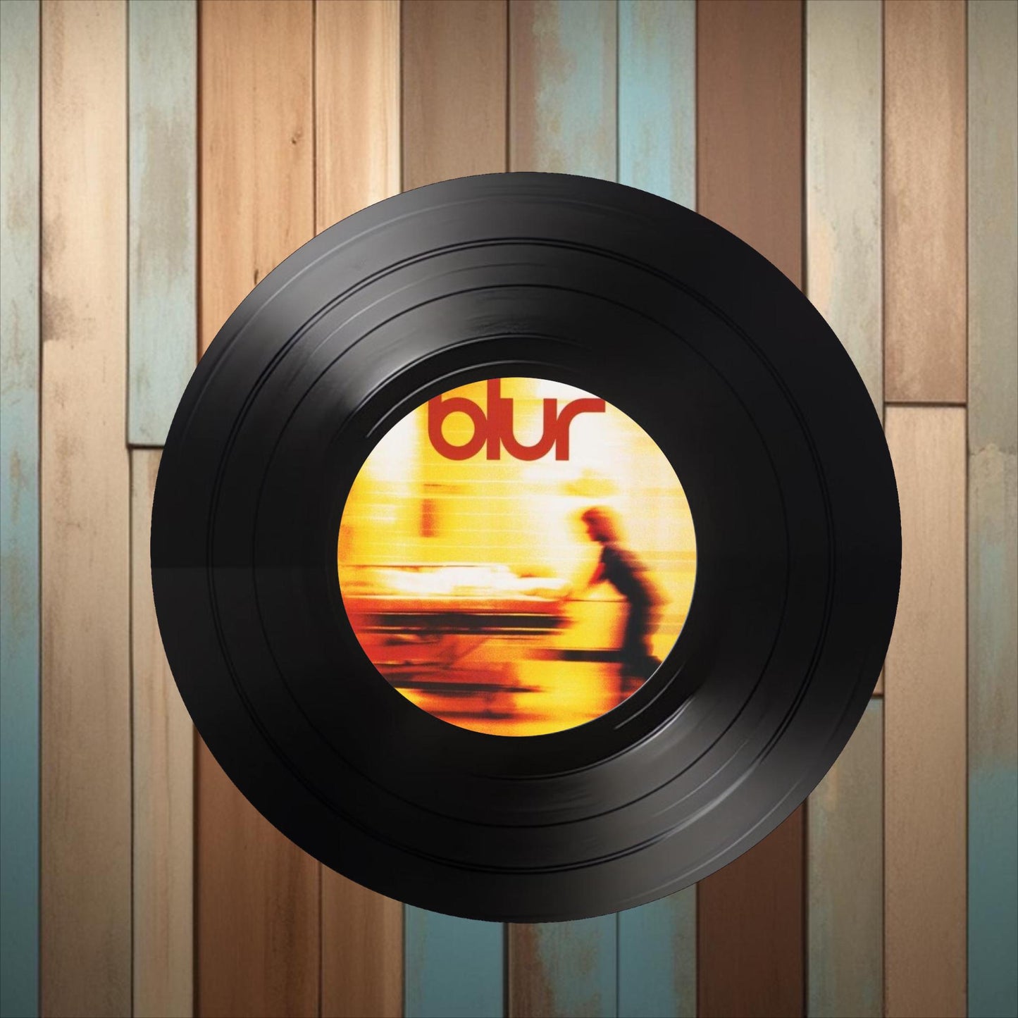 Set of 4 Blur Round Record Coasters Retro Decor, Man Cave Decor, Rock Band, Music Themed, Rock Music Gift, Blur gift,Brit Pop Gift