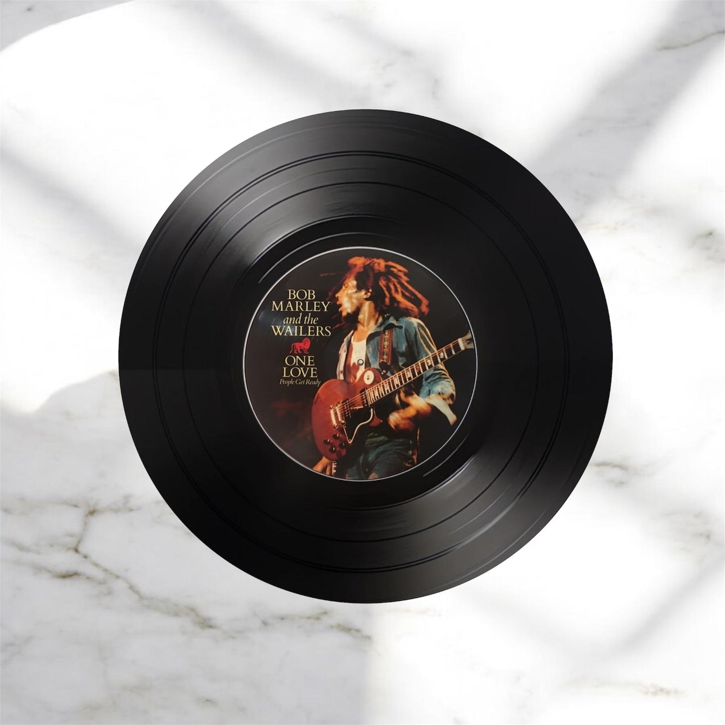 Set of 4 Round Record Coasters Featuring Bob Marley, Bob Marley, Record Coasters, Record Lover Gift, Gift For Musician, Unique Coasters