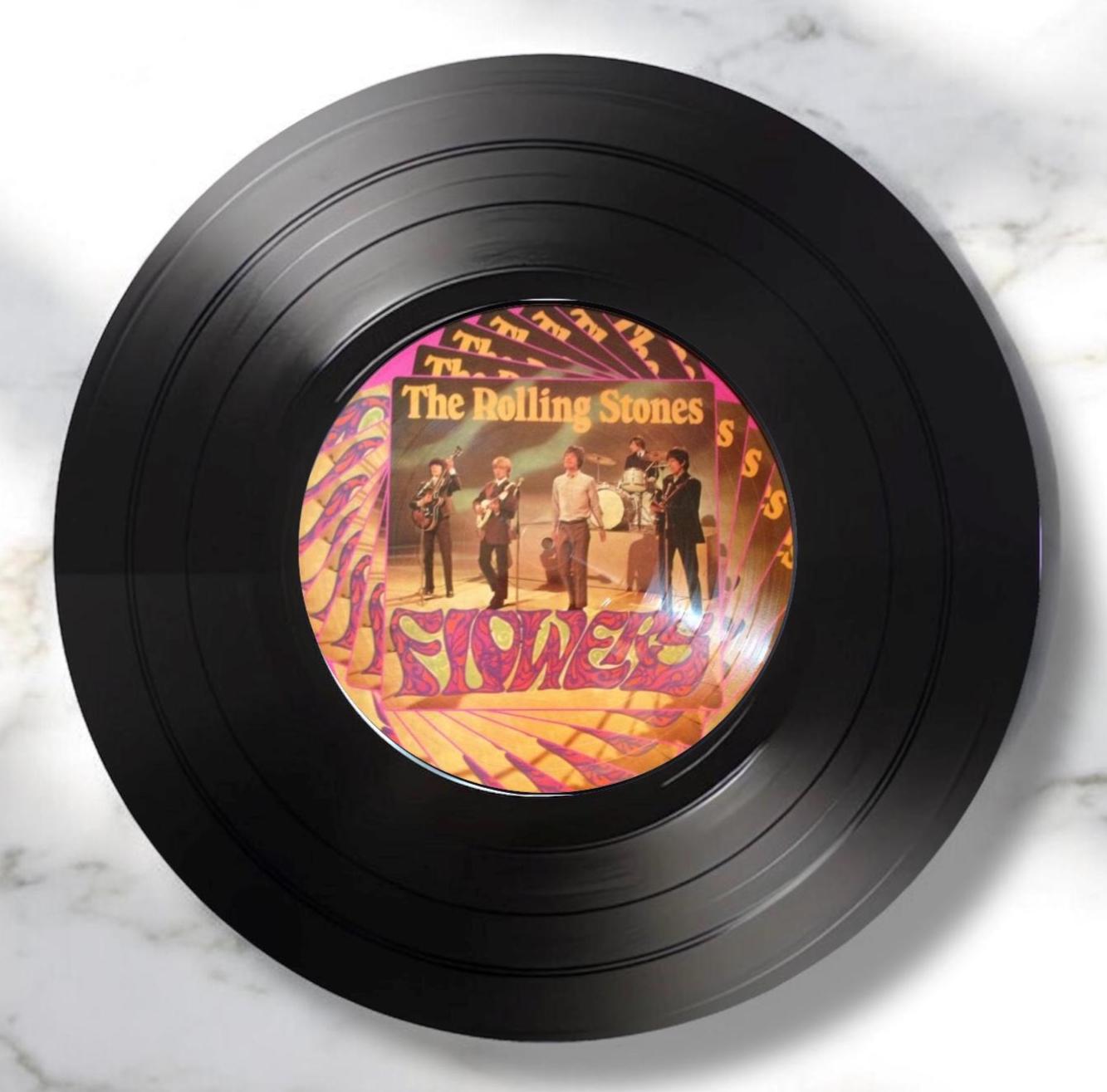 Set of 4 Round Rolling Stones Record Coasters , Retro Decor,Man Cave Decor, Rock Band, Music Themed, Rock Music Gift Rolling Stones Gift