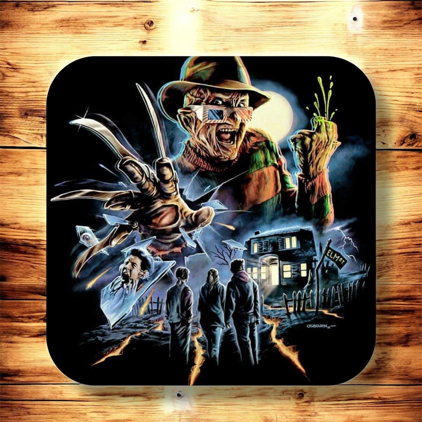 Set of 4 Nightmare on Elm Street Coasters, gifts for him| gifts for Horror lovers | gifts for her| Freddie Kruger| iconic coasters