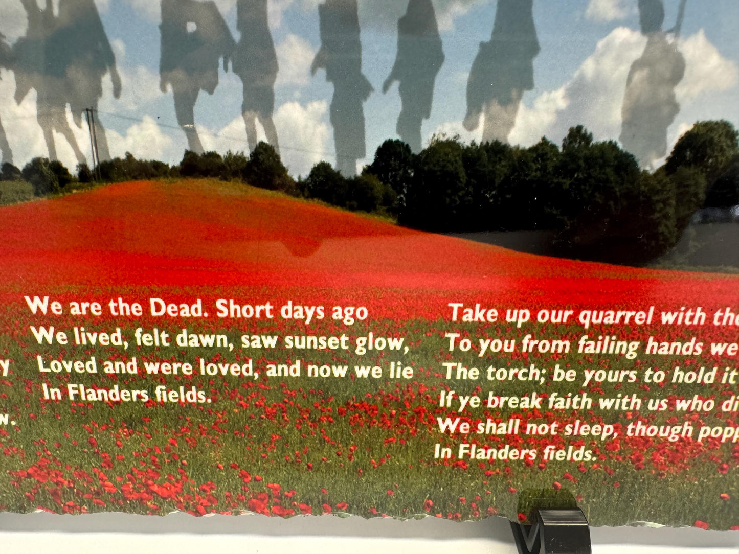 Flanders Field Poem Slate, Handcrafted Memorial Gift, Patriotic Home Decor, Remembrance Gift, Handcrafted, Rustic Home Accent, Keepsake Gift, Unique Wall Art, Vintage War Art, Handmade Poetry Plaque, Gift For Military Family, Unique Gift Idea