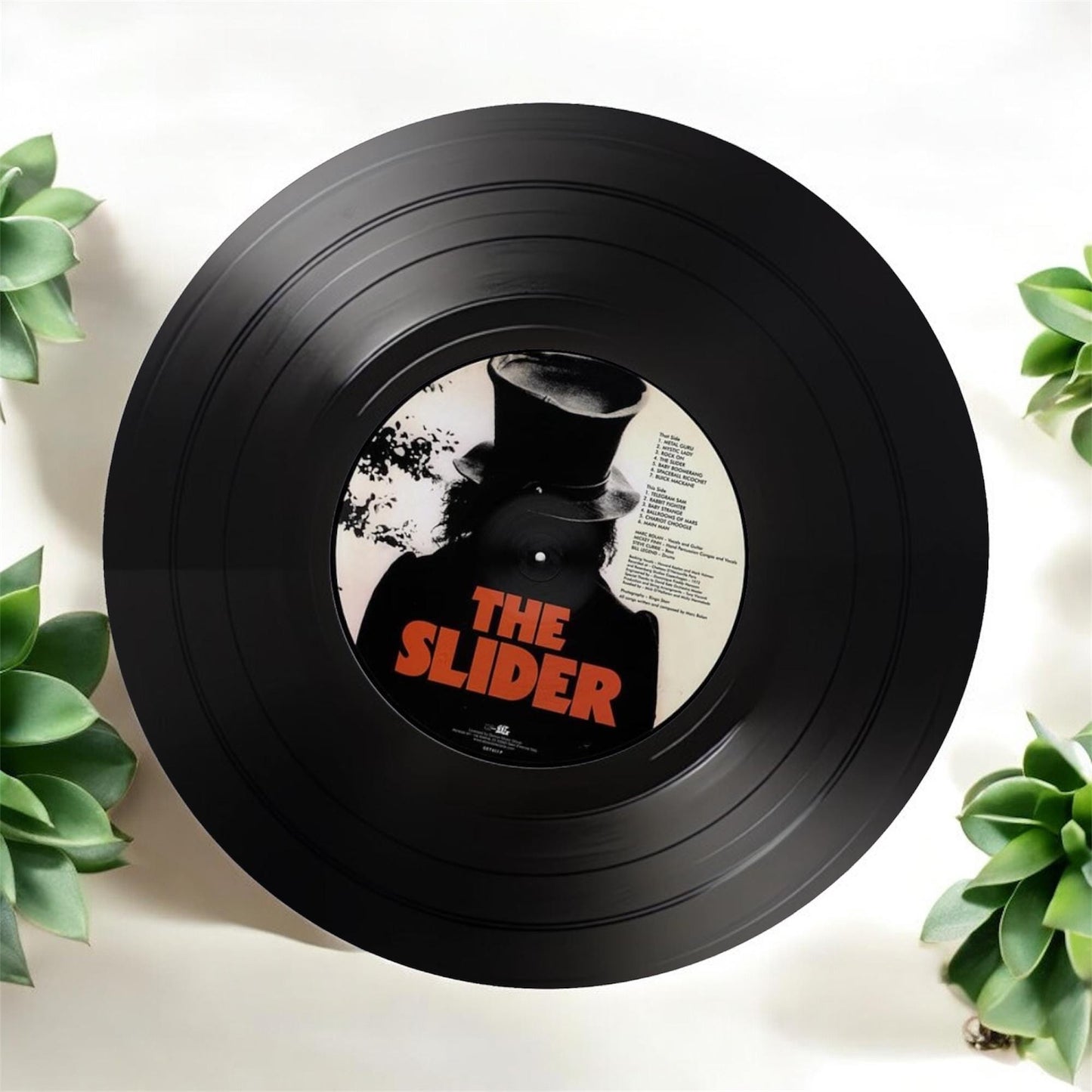 Set of 4 T-Rex Round Record Coasters Retro Decor, Man Cave Decor, Rock Band, Music Themed, Rock Music Gift,T-Rex gift,Glam rock gift