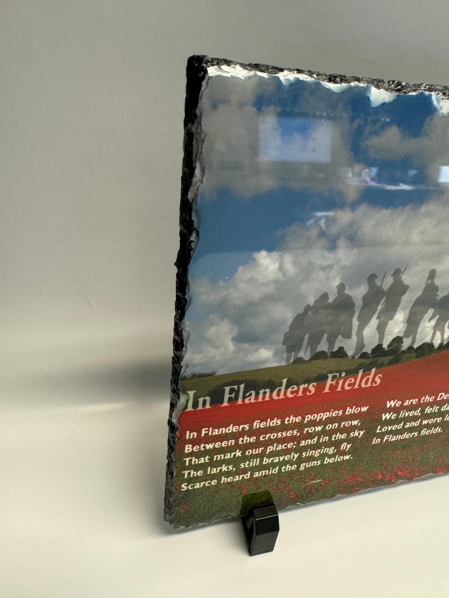 Flanders Field Poem Slate, Handcrafted Memorial Gift, Patriotic Home Decor, Remembrance Gift, Handcrafted, Rustic Home Accent, Keepsake Gift, Unique Wall Art, Vintage War Art, Handmade Poetry Plaque, Gift For Military Family, Unique Gift Idea