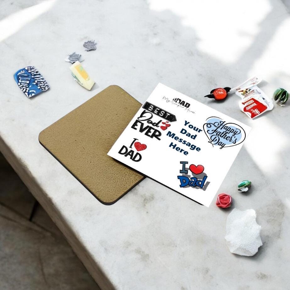 Personalized Father's Day Coaster, Custom Drink Coaster Gift for Dad, Personalized Father's Day Coaster, Custom Drink Coaster Gift for Dad,