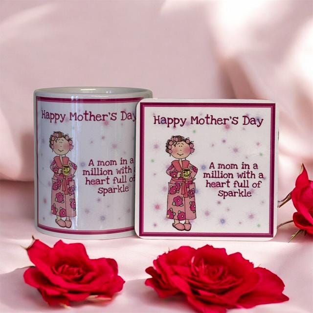 Mother's Day Mug and Coaster Set, Perfect Gift for Mom, Mothers Day Gift, Mothers Day Present, Coaster Set, Gift For Her, Personalized Gift