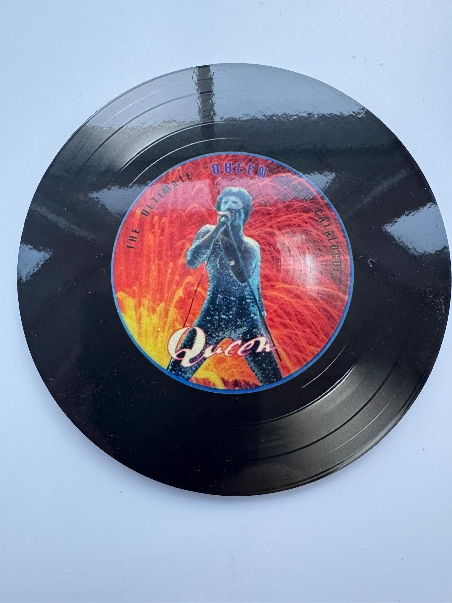 Set of 4 round Queen record cover coasters| round coasters| record covers | man cave coaster| gifts for him | drink coasters