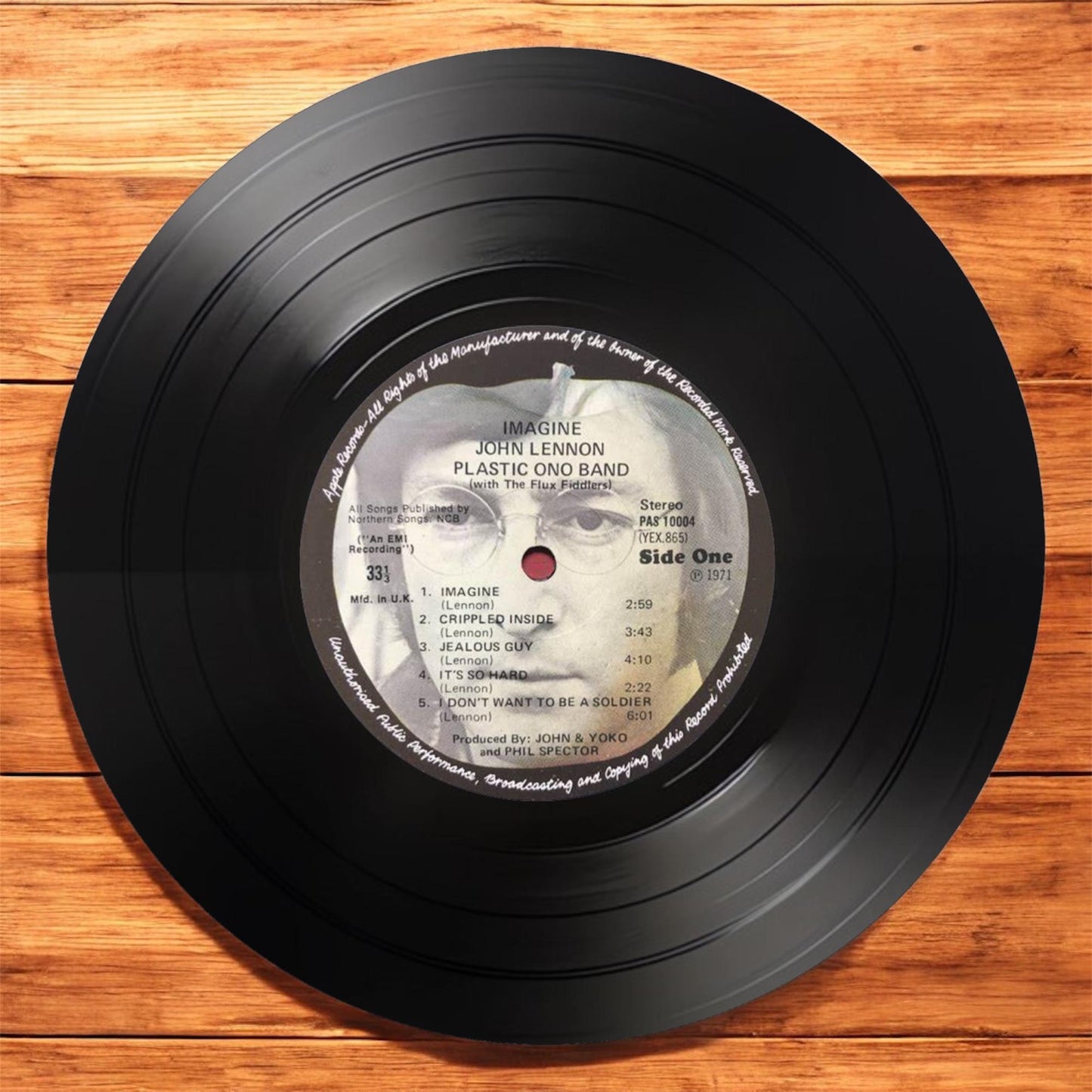 Set of 4 John Lennon Round Record Coasters Retro Decor, Man Cave Decor, Rock legend, Music Themed, Rock Music Gift, John Lennon gift,