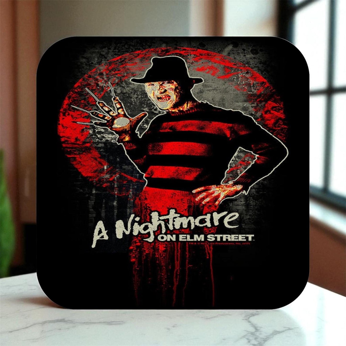 Set of 4 Nightmare on Elm Street Coasters, gifts for him| gifts for Horror lovers | gifts for her| Freddie Kruger| iconic coasters