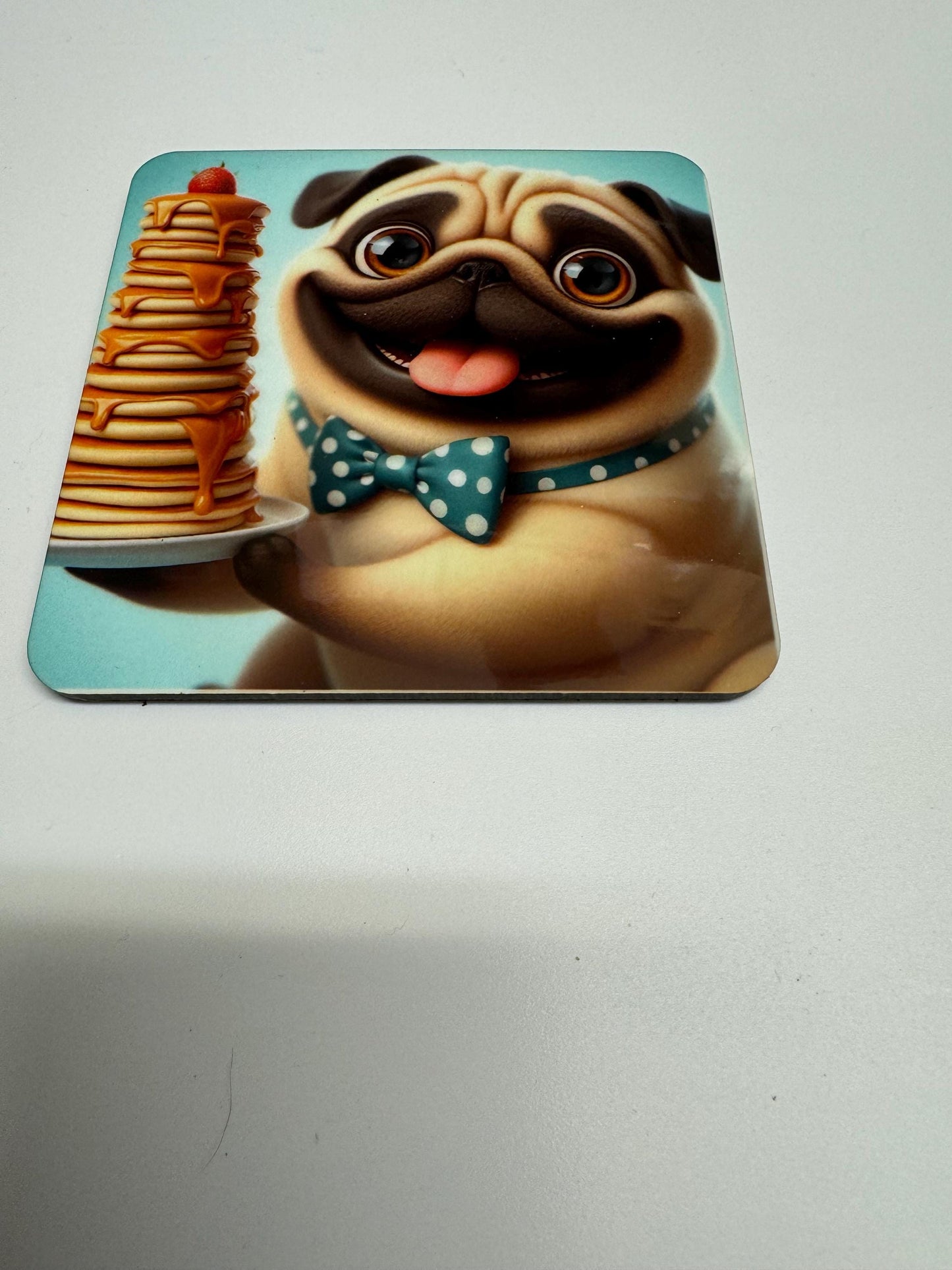 Set of 4 Cute Pug Coasters, Handmade Dog Lover Gift, Dog Coasters, Pug Coasters, Pug Appreciation Gift, Pug Souvenir, Pug Birthday Gift, Drink Coasters