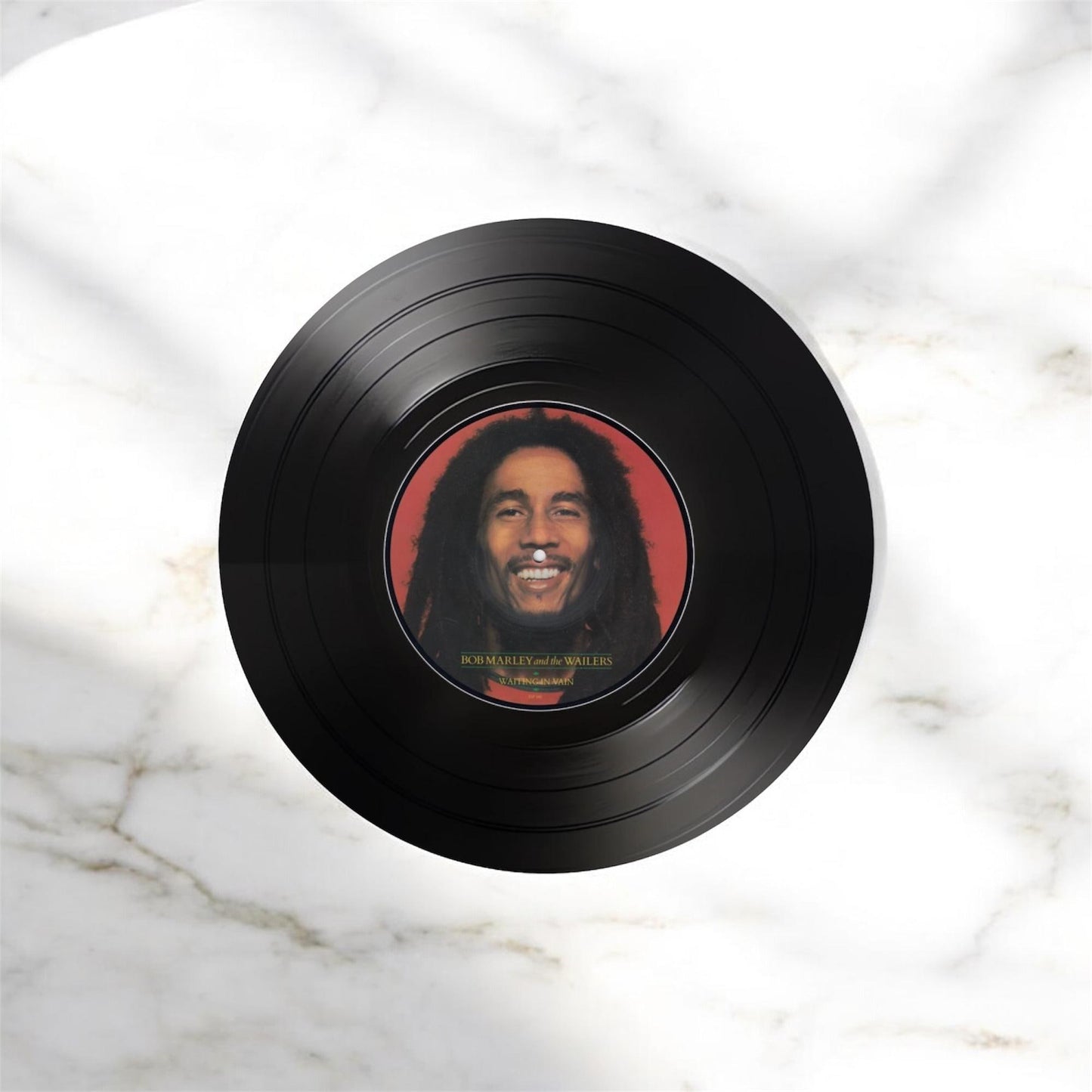 Set of 4 Round Record Coasters Featuring Bob Marley, Bob Marley, Record Coasters, Record Lover Gift, Gift For Musician, Unique Coasters