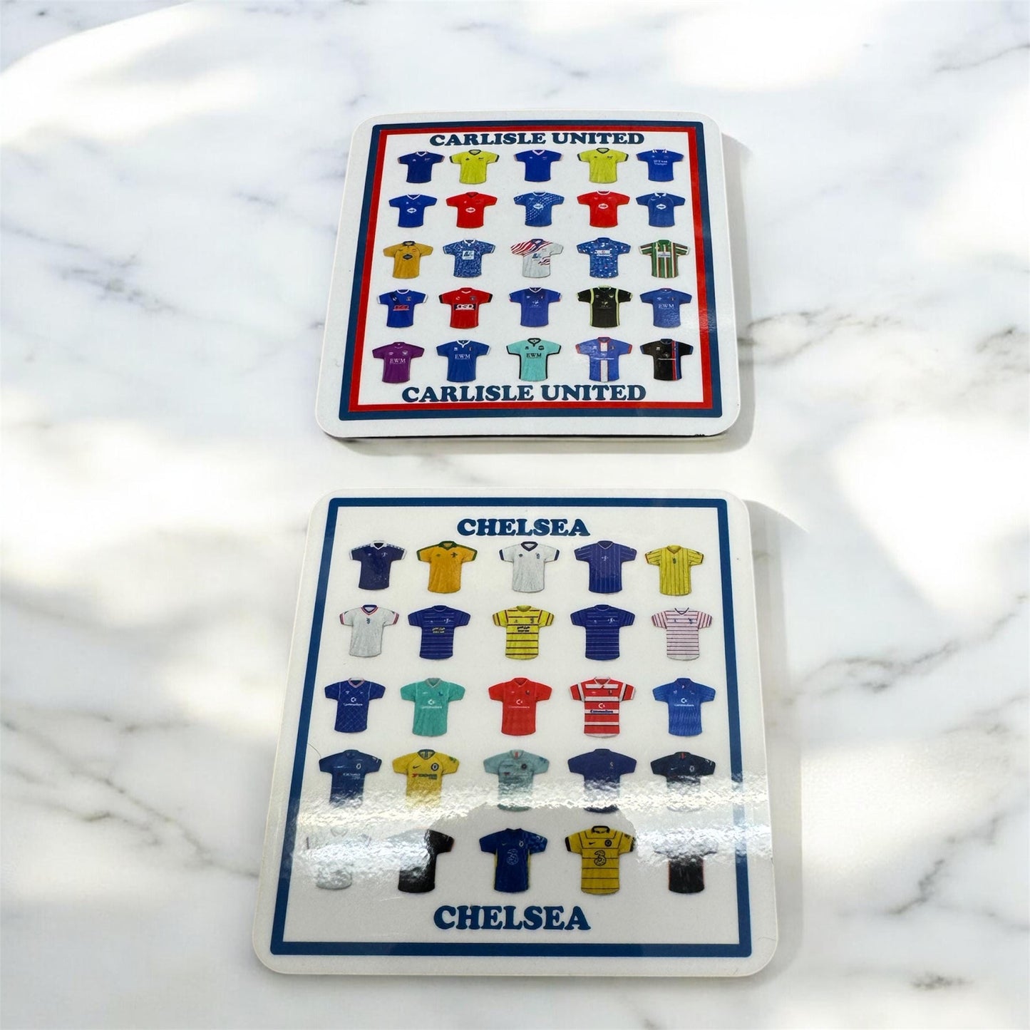 Football Shirt Coaster | Personalised Team Coaster | Team Coaster, Football Shirt Coaster, Football Collectible, Team Coaster, Football Gift
