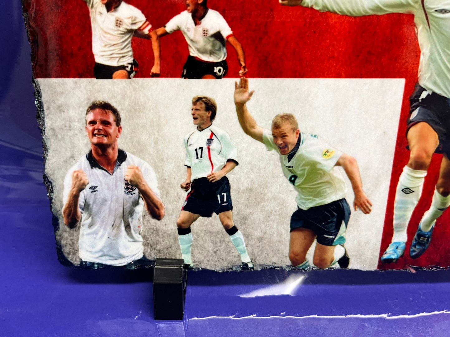 England Football Icons on 30x19 Slate, Handcrafted Soccer Art, Soccer Art, Home Decor, Man Cave Decor, Football Icons, Unique Gift, Sports Art, England Flag, Soccer Decor