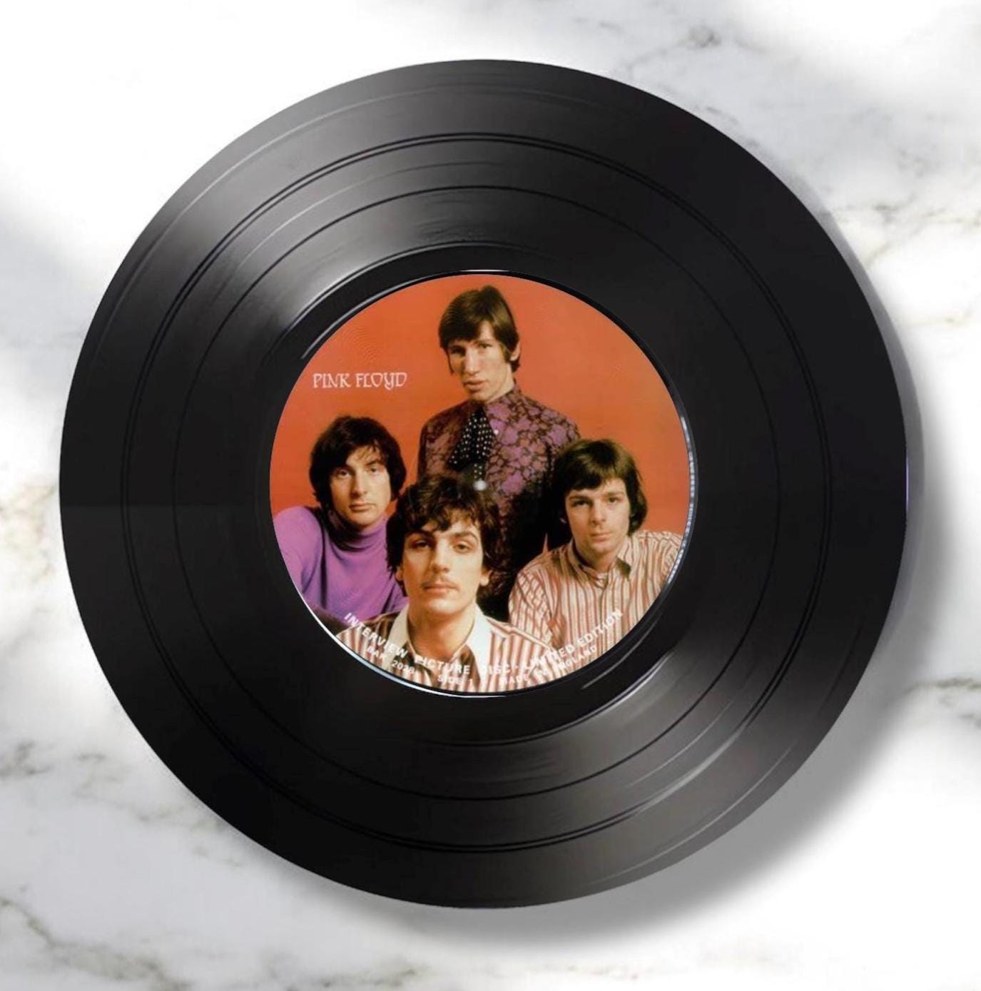 Set of 4 Pink Floyd Round Record Coasters Retro Decor, Man Cave Decor, Rock Band, Music Themed, Rock Music Gift, pink floyd gift,