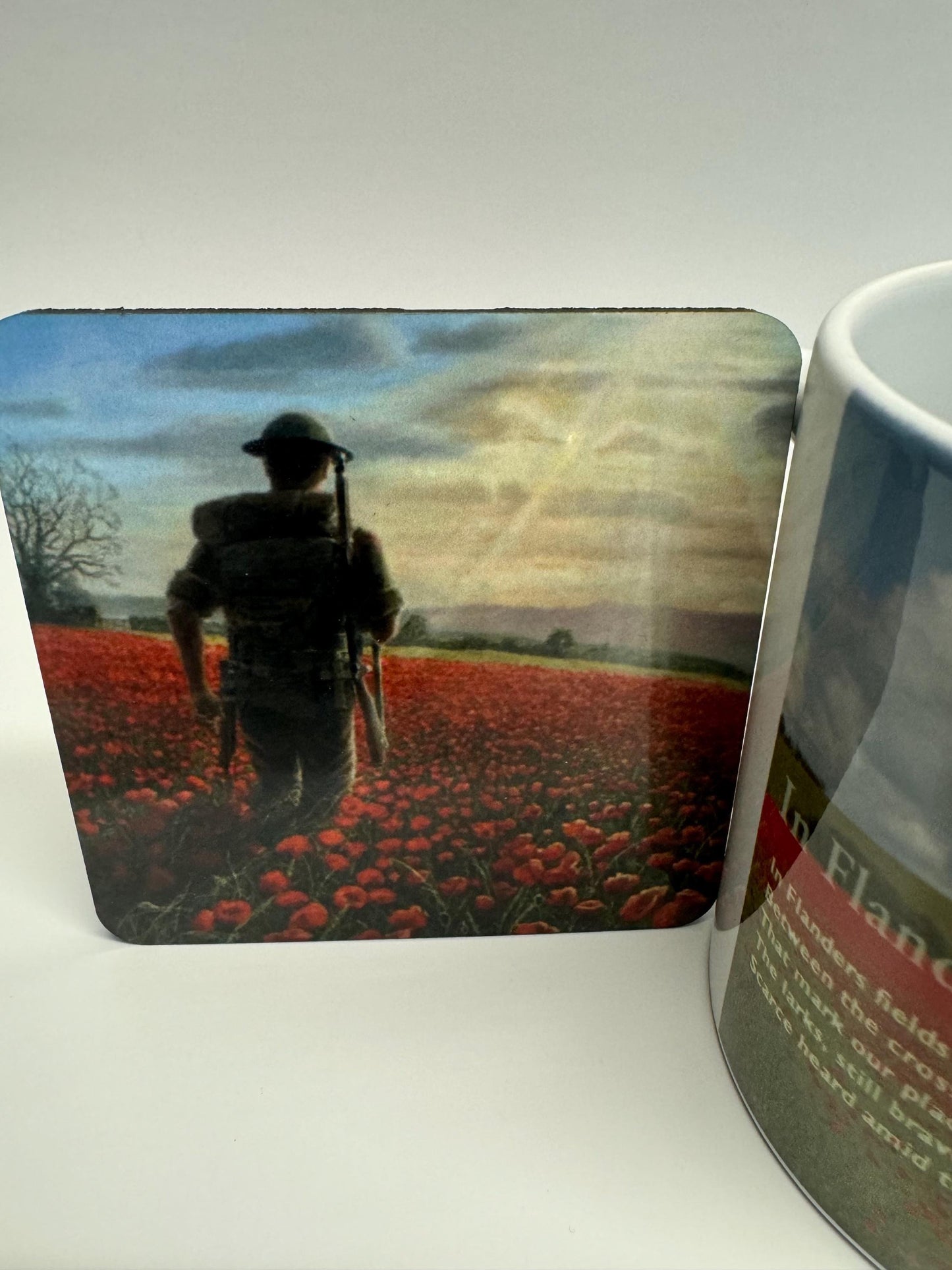 Flanders Field Memorial Mug and Coaster Collection, Remembrance Gift Set, Gift For History Lover, Mug And Coaster Set, Unique Gift Idea, Gift For History Buffs, Gift For Soldier, Collectible Item, Souvenir Gift, Keepsake Gift, Handcrafted Gift