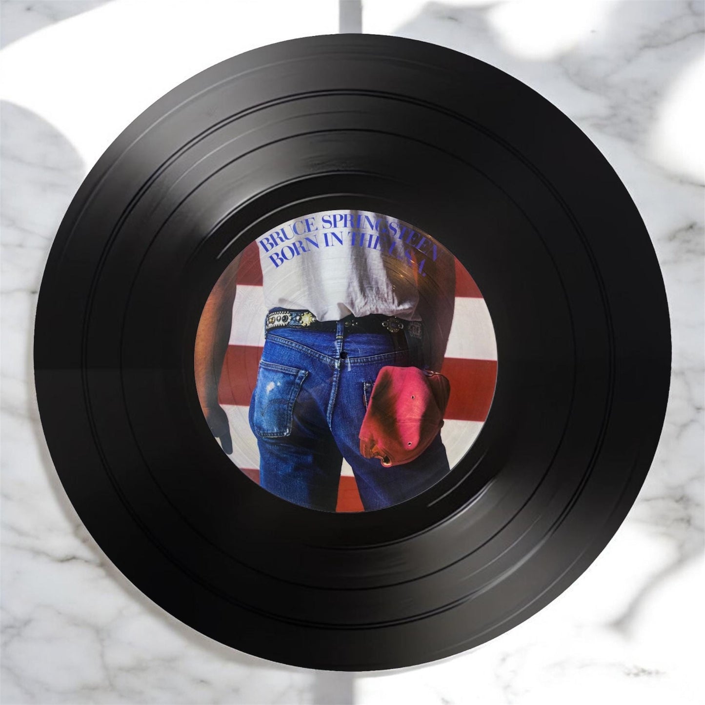 Set of 4 Bruce Springsteen Round Record Coasters Retro Decor, Man Cave Decor, Rock Band, Music Themed, Rock Music Gift, The Boss gift,