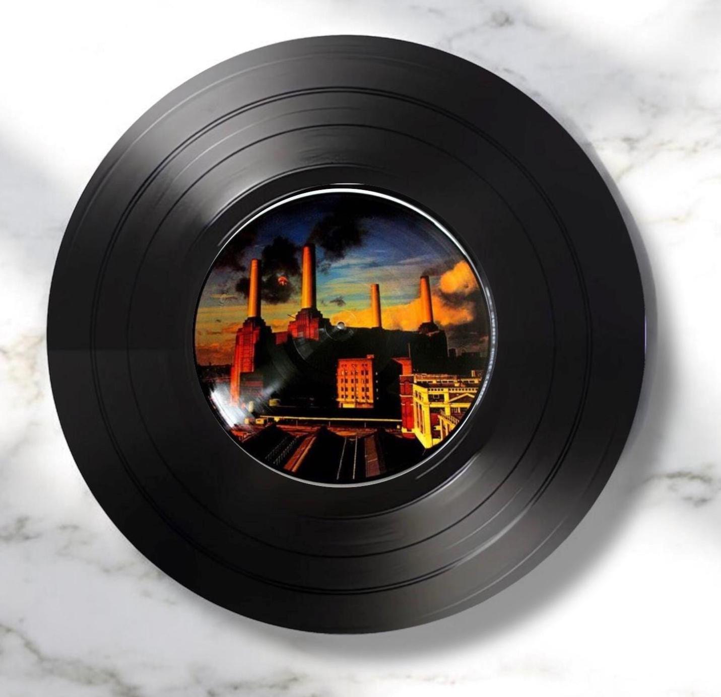 Set of 4 Pink Floyd Round Record Coasters Retro Decor, Man Cave Decor, Rock Band, Music Themed, Rock Music Gift, pink floyd gift,