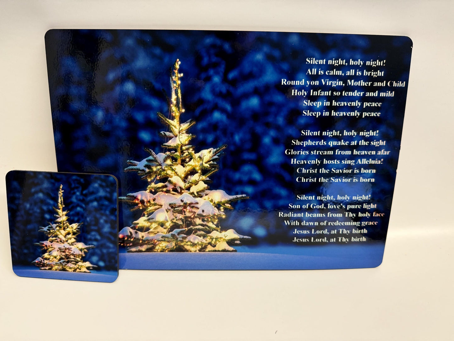 Personalised Christmas place setting set with carol and personalisation of your choice