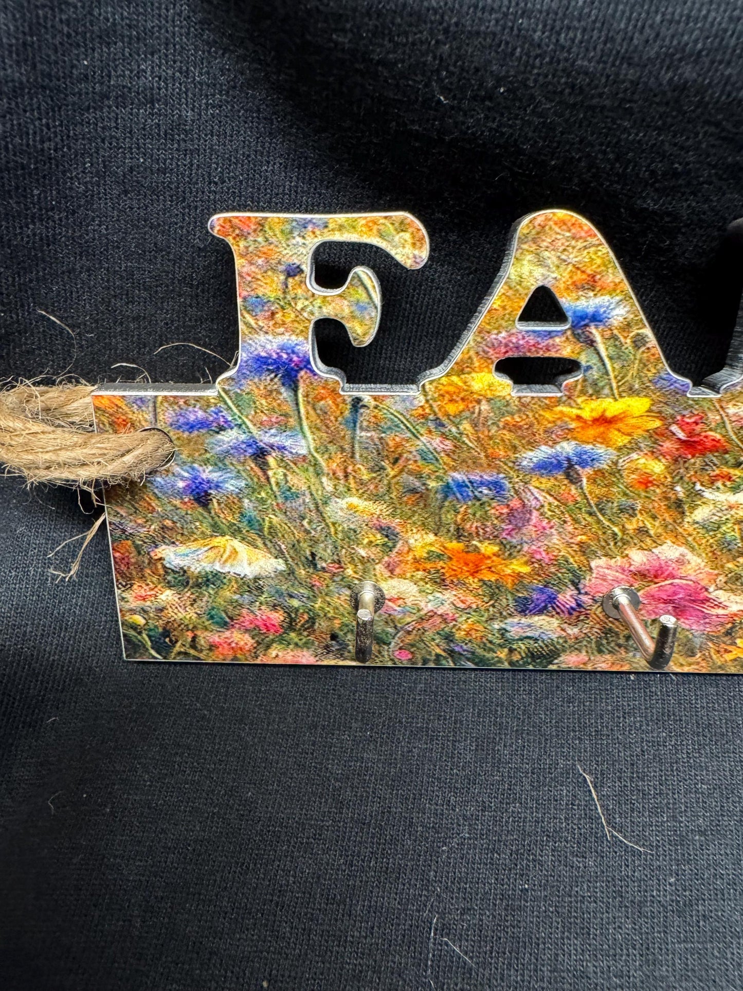 Family key holder | hardboard key holder| family picture | personalised key holder | five hook key holder| gift for friends | Christmas gift