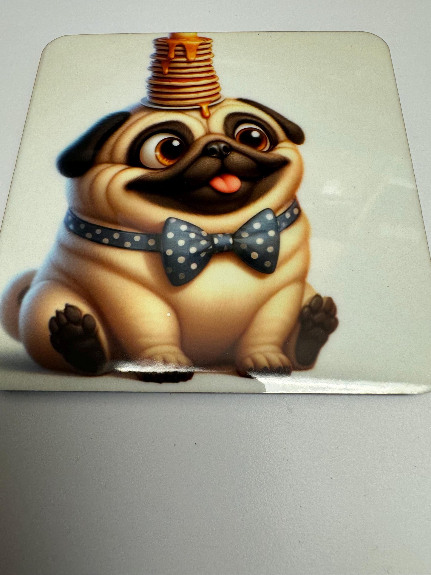 Set of 4 Cute Pug Coasters, Handmade Dog Lover Gift, Dog Coasters, Pug Coasters, Pug Appreciation Gift, Pug Souvenir, Pug Birthday Gift, Drink Coasters