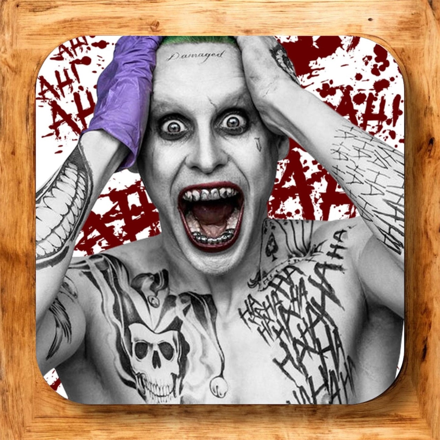 Set of 4 Joker-inspired Coasters| DC Joker coasters Unique Coasters| Man cave gift ideas | Gifts for him| gifts for her| The joker coasters