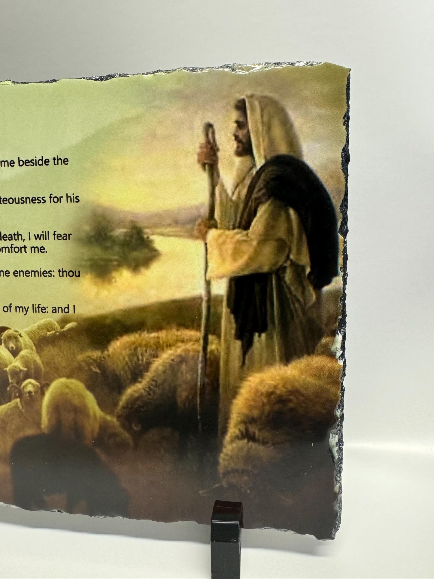psalm 23 slate| bible verses | the lord is my shepherd |bible gifts| religious gifts| rock photo slate | the bible| jesus gift|