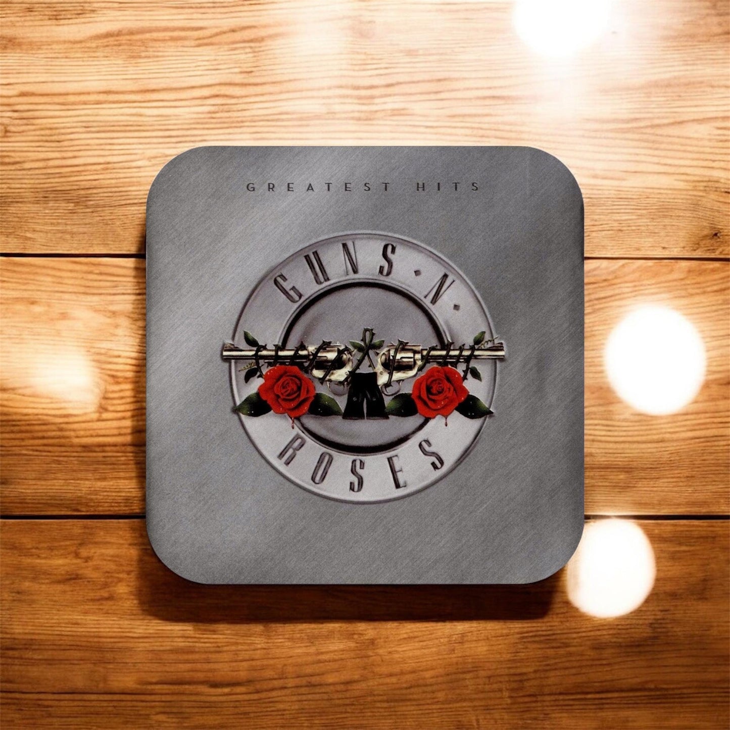 Set of 4 Guns and Roses Square Drink Coasters, Drink Coasters, Guns And Roses, Music Lover Gift, Rock And Roll Gift, Musician Gift
