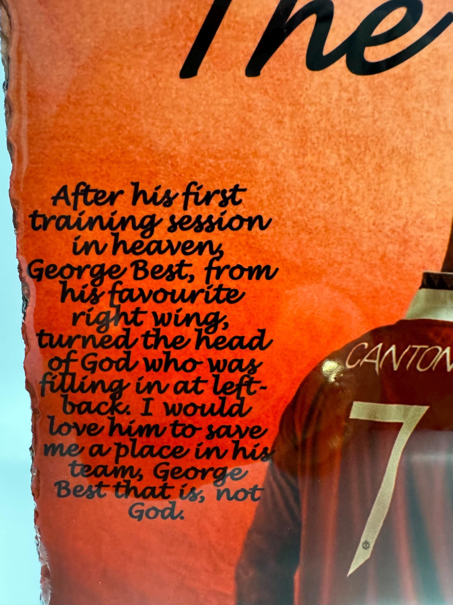 Eric Cantona "The King" slate| gift for Man UTD fans | man cave display piece| gift for him| red decor |gift for her| centre piece|