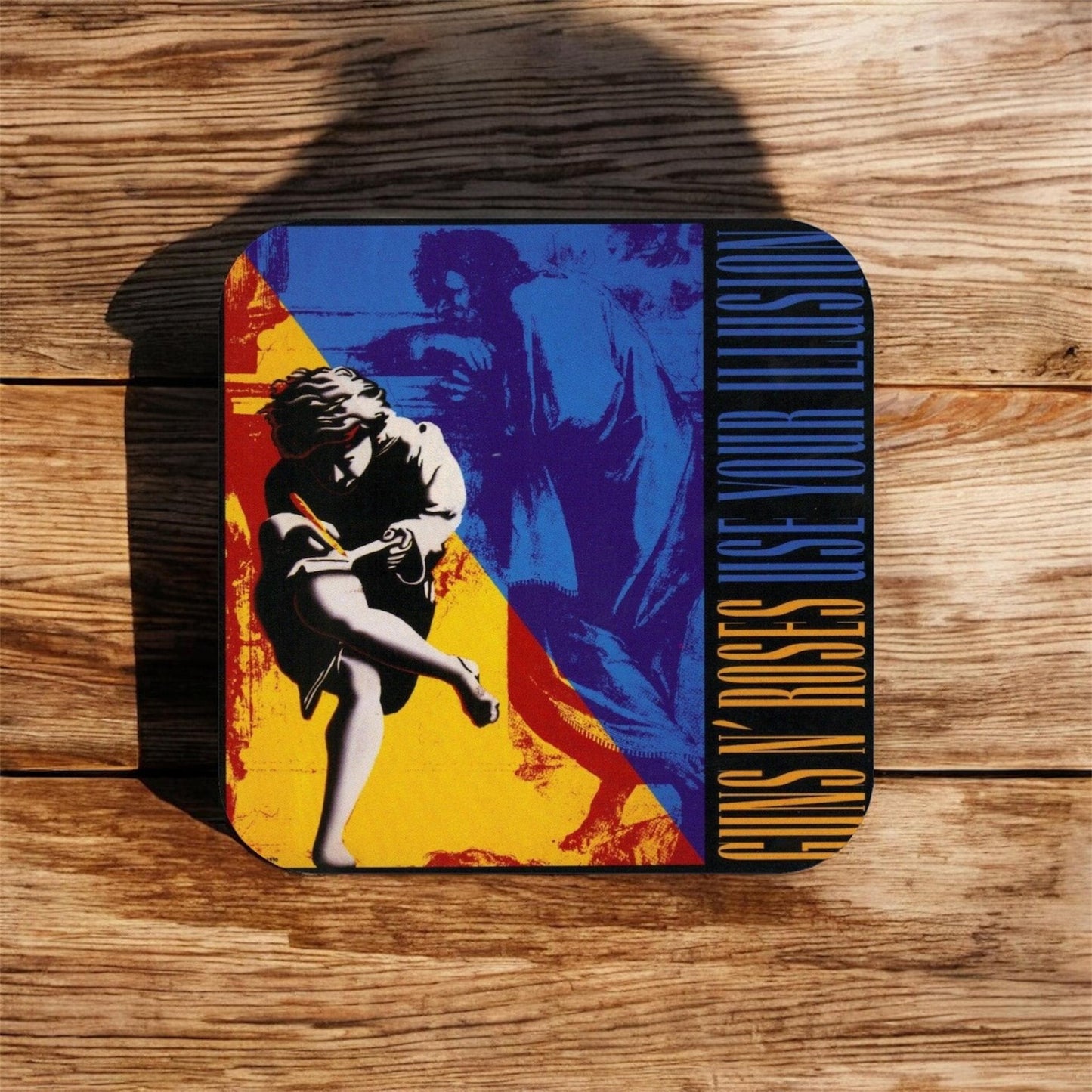 Set of 4 Guns and Roses Square Drink Coasters, Drink Coasters, Guns And Roses, Music Lover Gift, Rock And Roll Gift, Musician Gift