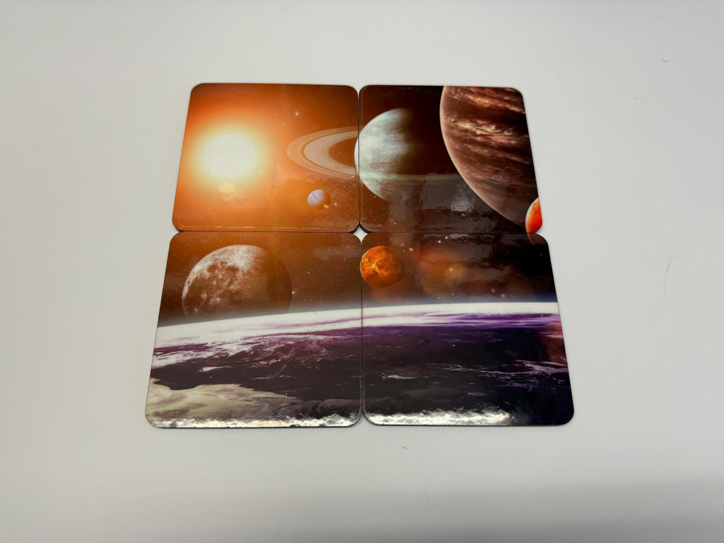 Set of 4 Solar System Coasters, Handmade Planetary Drink Coasters, Solar System Coasters, Hostess Gift, Stocking Stuffer, Coaster Set, Table Coasters, Geeky Coasters, Sci-fi Coasters, Drink Coasters