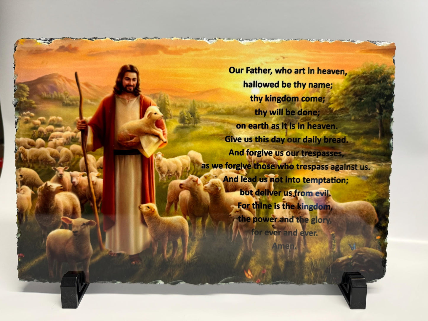 Lords prayer slate| bible gift| religious gift| Jesus and sheep | bible verse| bible prayer| gift for her | Christian gift | Christianity |