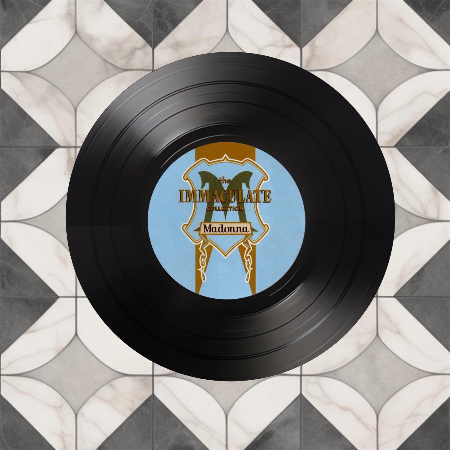 Set of 4 Madonna Round Record Coasters Retro Decor, Man Cave Decor, Rock gift, Music Themed, Rock Music Gift, Madonna gift,