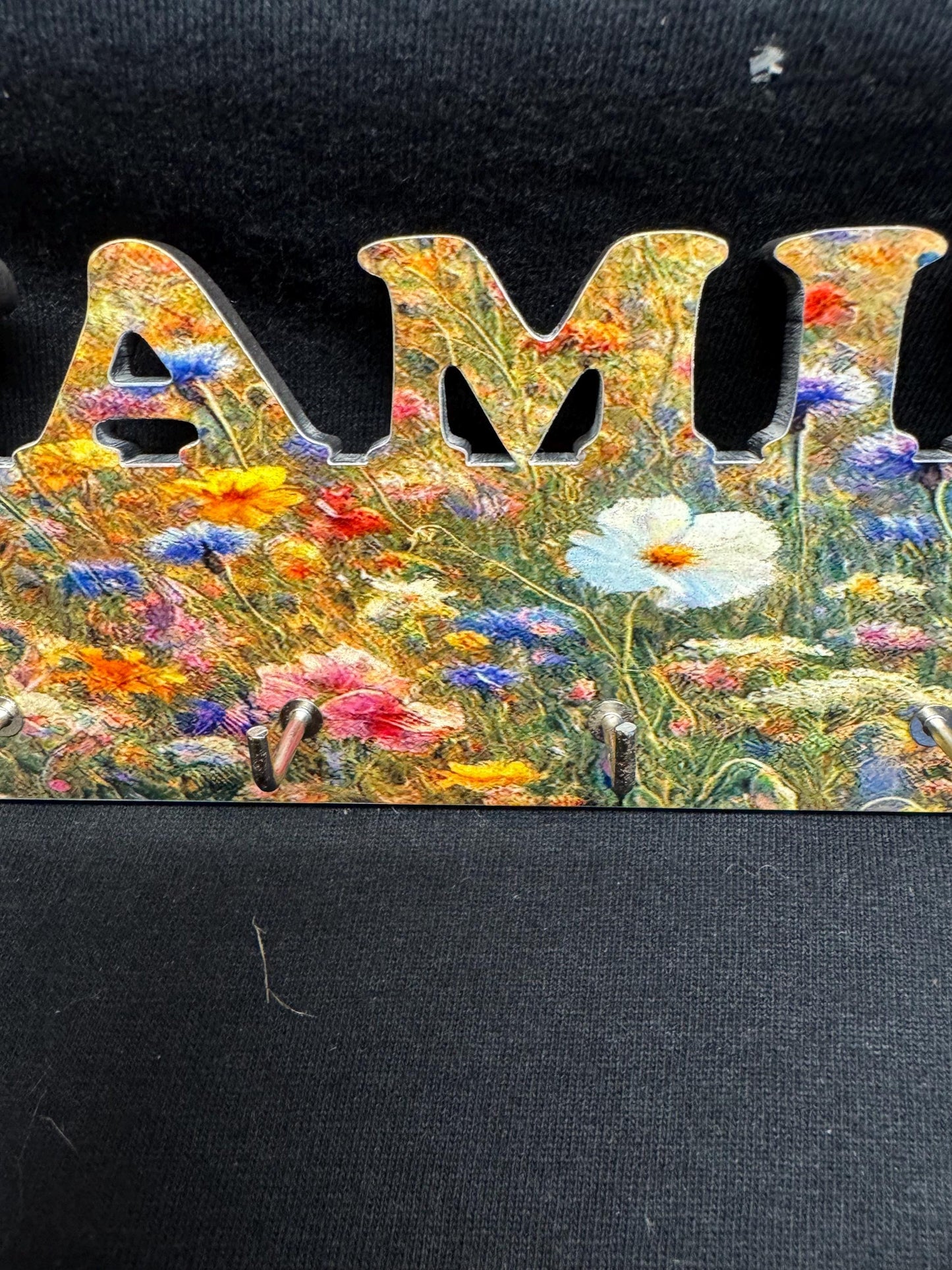 Family key holder | hardboard key holder| family picture | personalised key holder | five hook key holder| gift for friends | Christmas gift