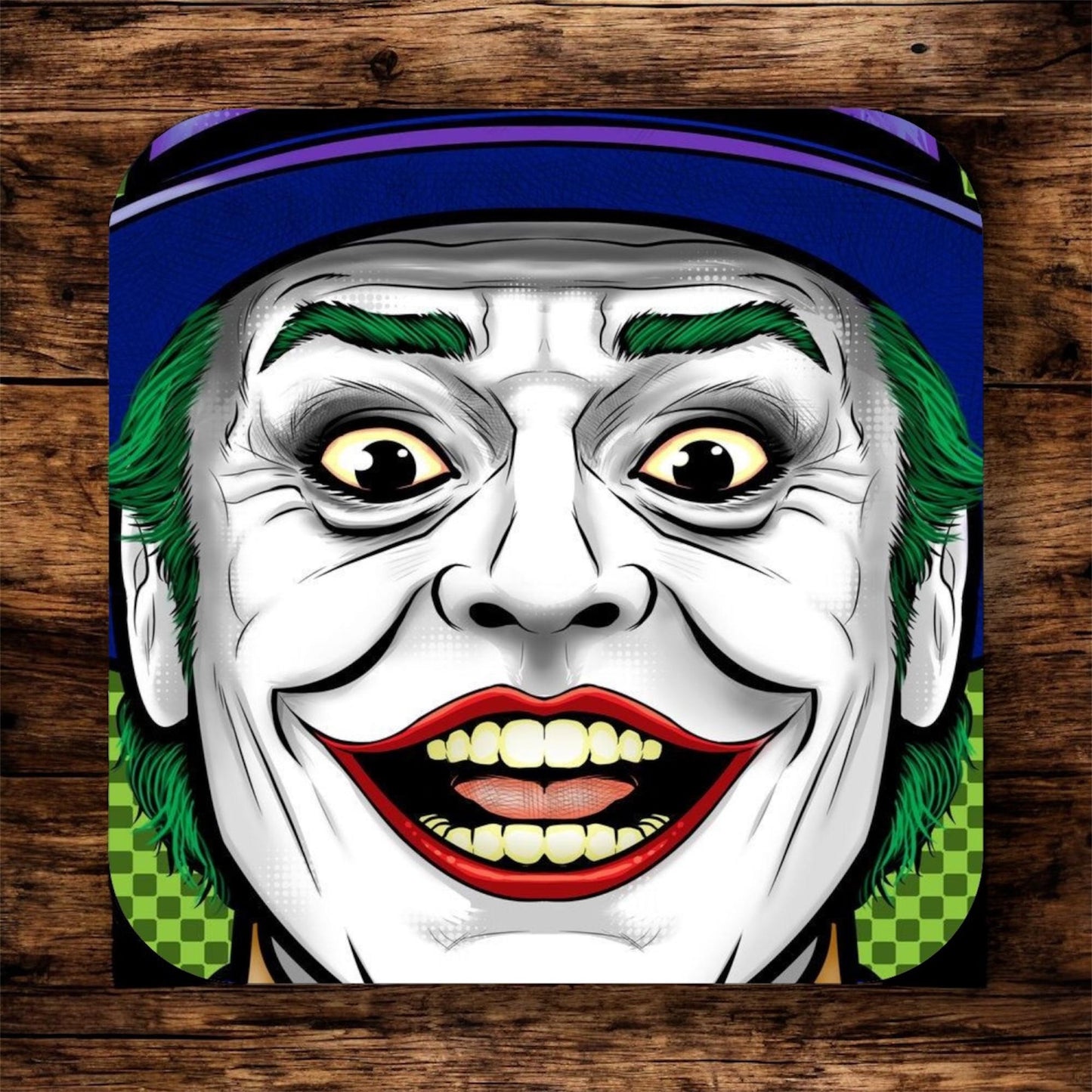 Set of 4 Joker-inspired Coasters| DC Joker coasters Unique Coasters| Man cave gift ideas | Gifts for him| gifts for her| The joker coasters