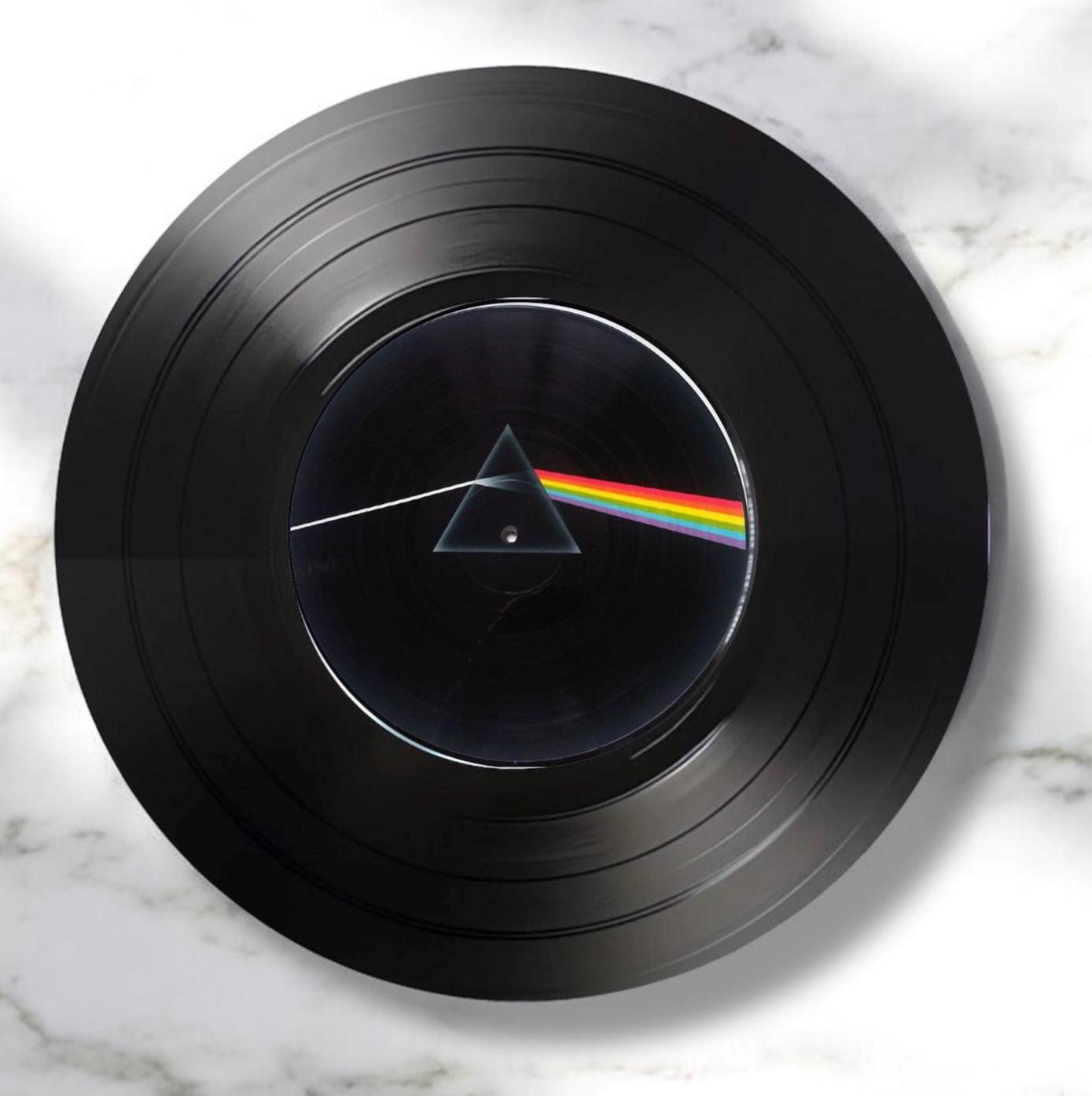 Set of 4 Pink Floyd Round Record Coasters Retro Decor, Man Cave Decor, Rock Band, Music Themed, Rock Music Gift, pink floyd gift,