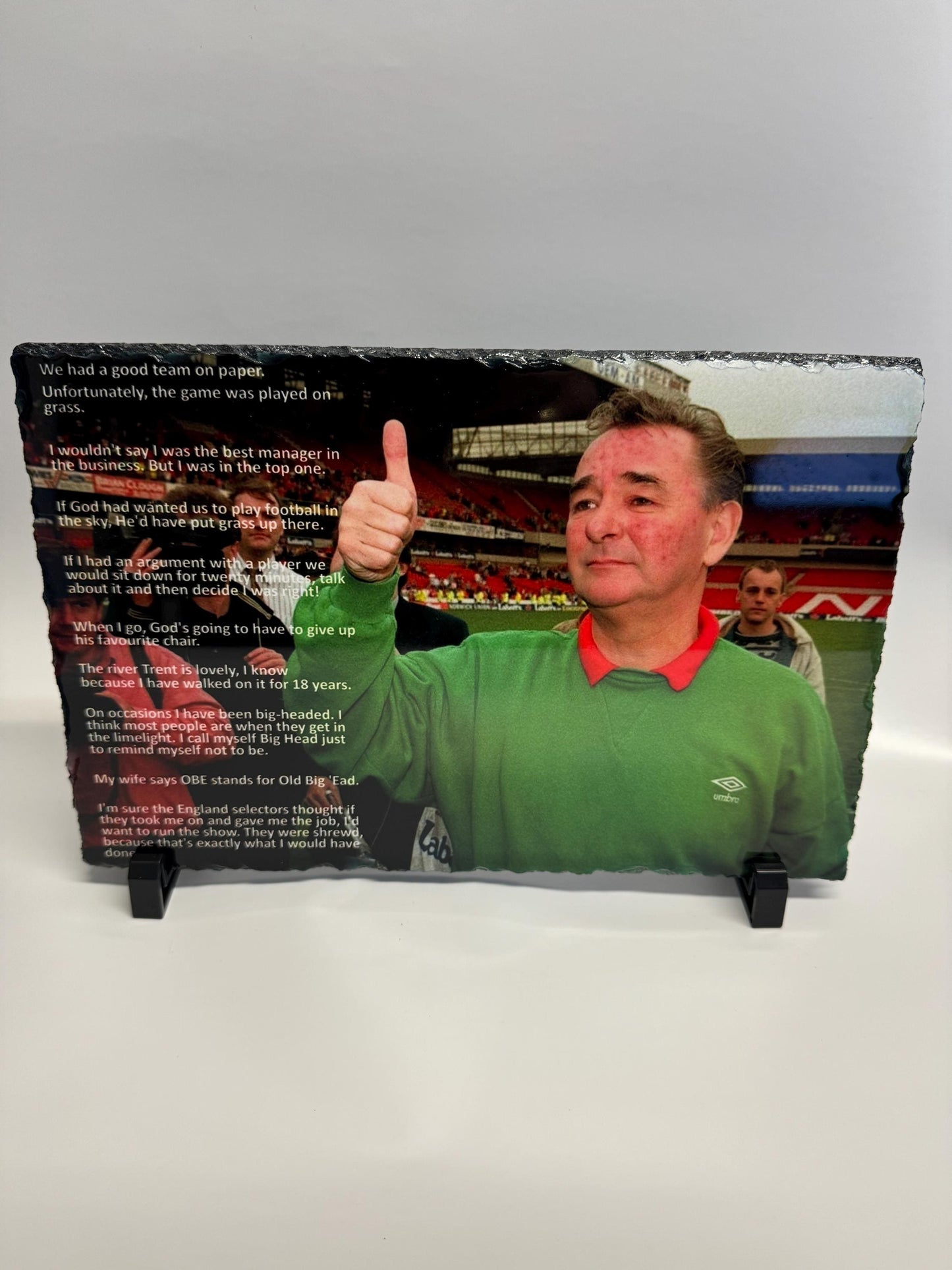 Brian Clough OBE quotes slate| old big head slate forest | for the forest fan that has everything