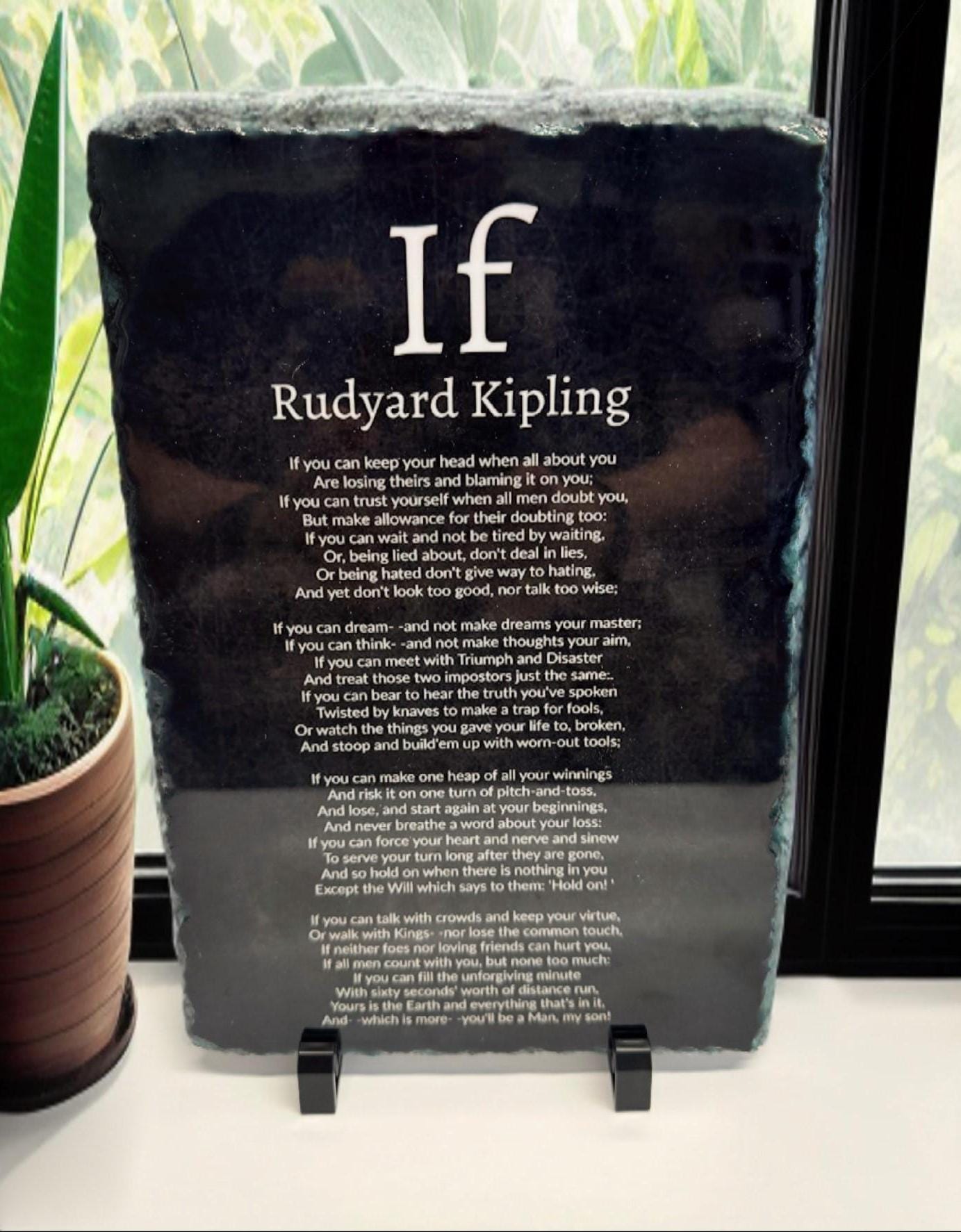 Rudyard Kipling "IF" on a slate| man cave gift| gift for him| iconic poem| room decor|bedroom | living room| birthday gift|
