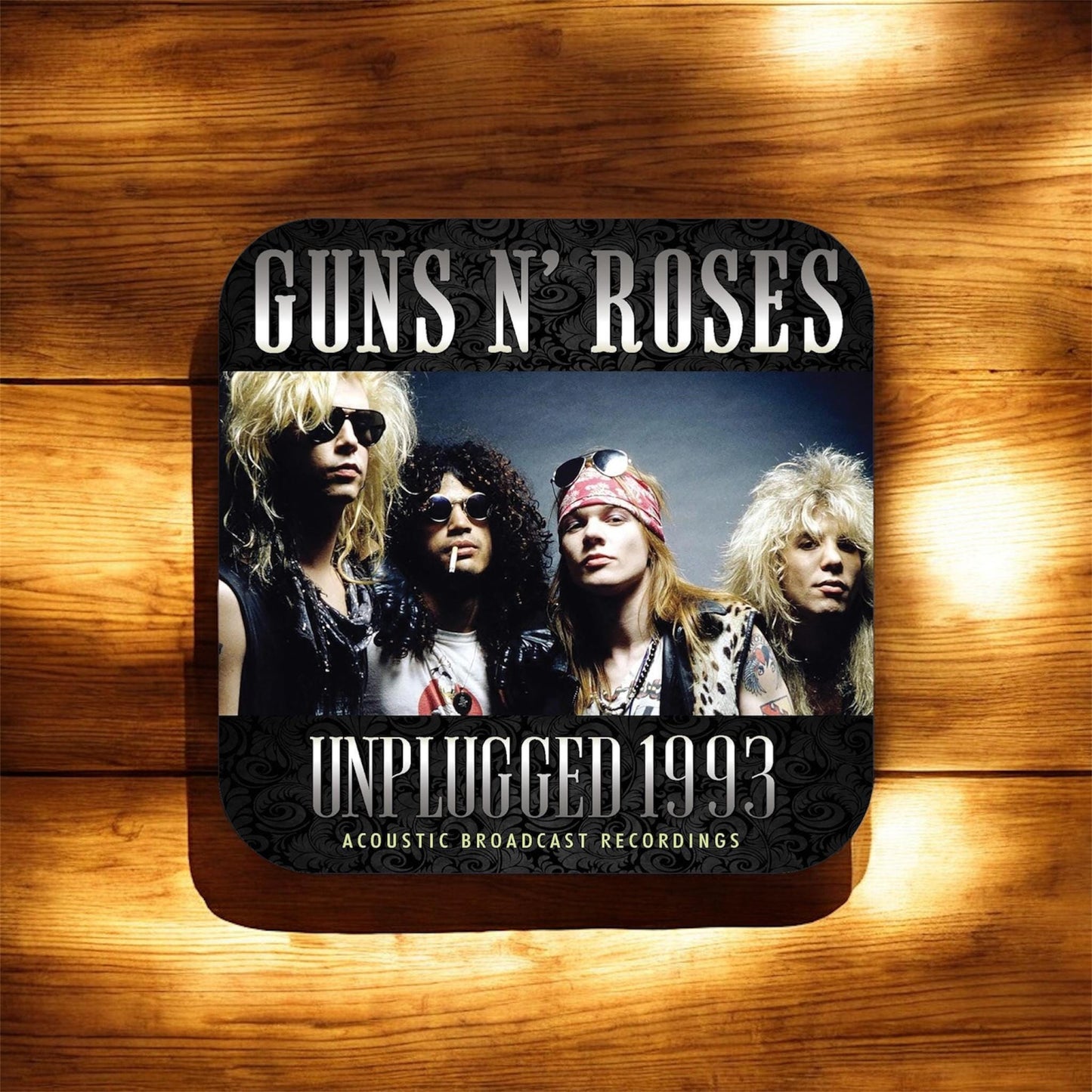 Set of 4 Guns and Roses Square Drink Coasters, Drink Coasters, Guns And Roses, Music Lover Gift, Rock And Roll Gift, Musician Gift
