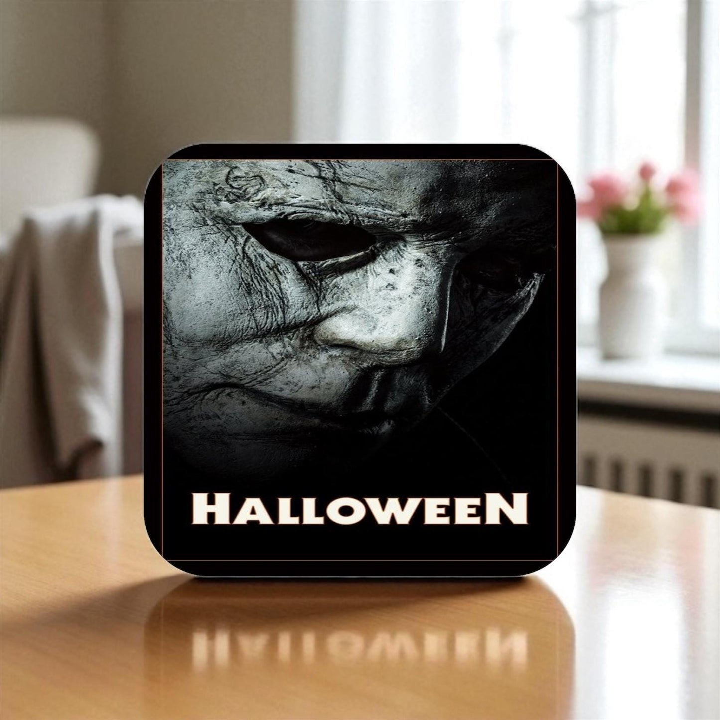 Set of 4 Halloween Coasters, gifts for him| gifts for Horror lovers | gifts for her| Scream fans coasters| iconic coasters| horror fans