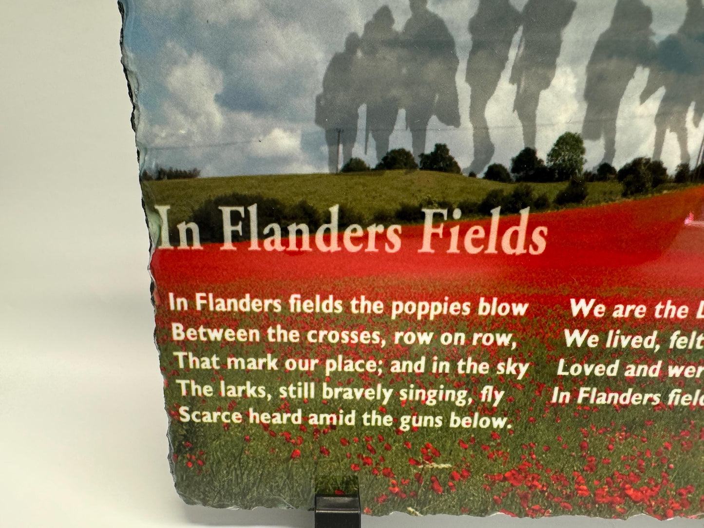 Flanders Field Poem Slate, Handcrafted Memorial Gift, Patriotic Home Decor, Remembrance Gift, Handcrafted, Rustic Home Accent, Keepsake Gift, Unique Wall Art, Vintage War Art, Handmade Poetry Plaque, Gift For Military Family, Unique Gift Idea