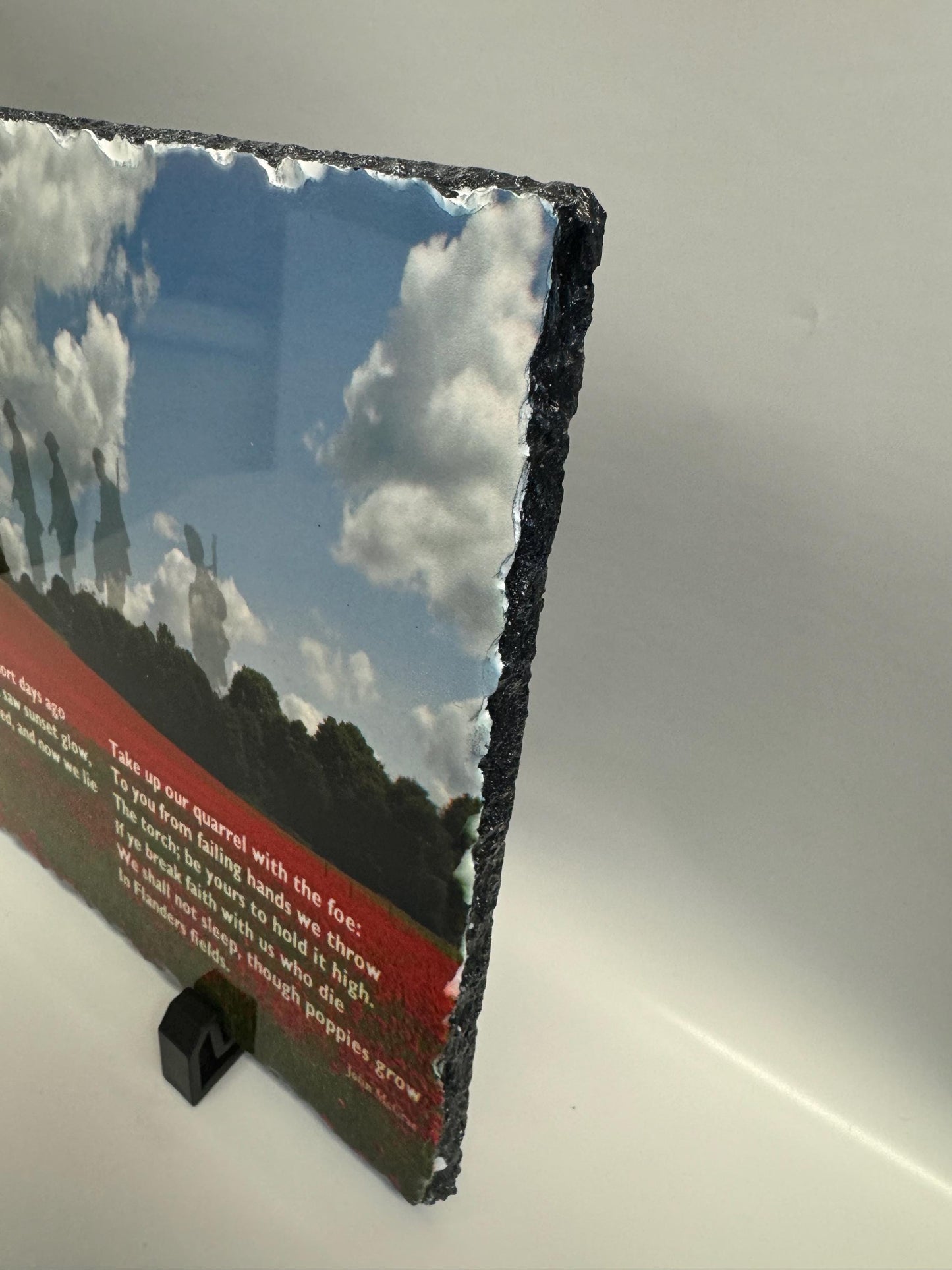 Flanders Field Poem Slate, Handcrafted Memorial Gift, Patriotic Home Decor, Remembrance Gift, Handcrafted, Rustic Home Accent, Keepsake Gift, Unique Wall Art, Vintage War Art, Handmade Poetry Plaque, Gift For Military Family, Unique Gift Idea