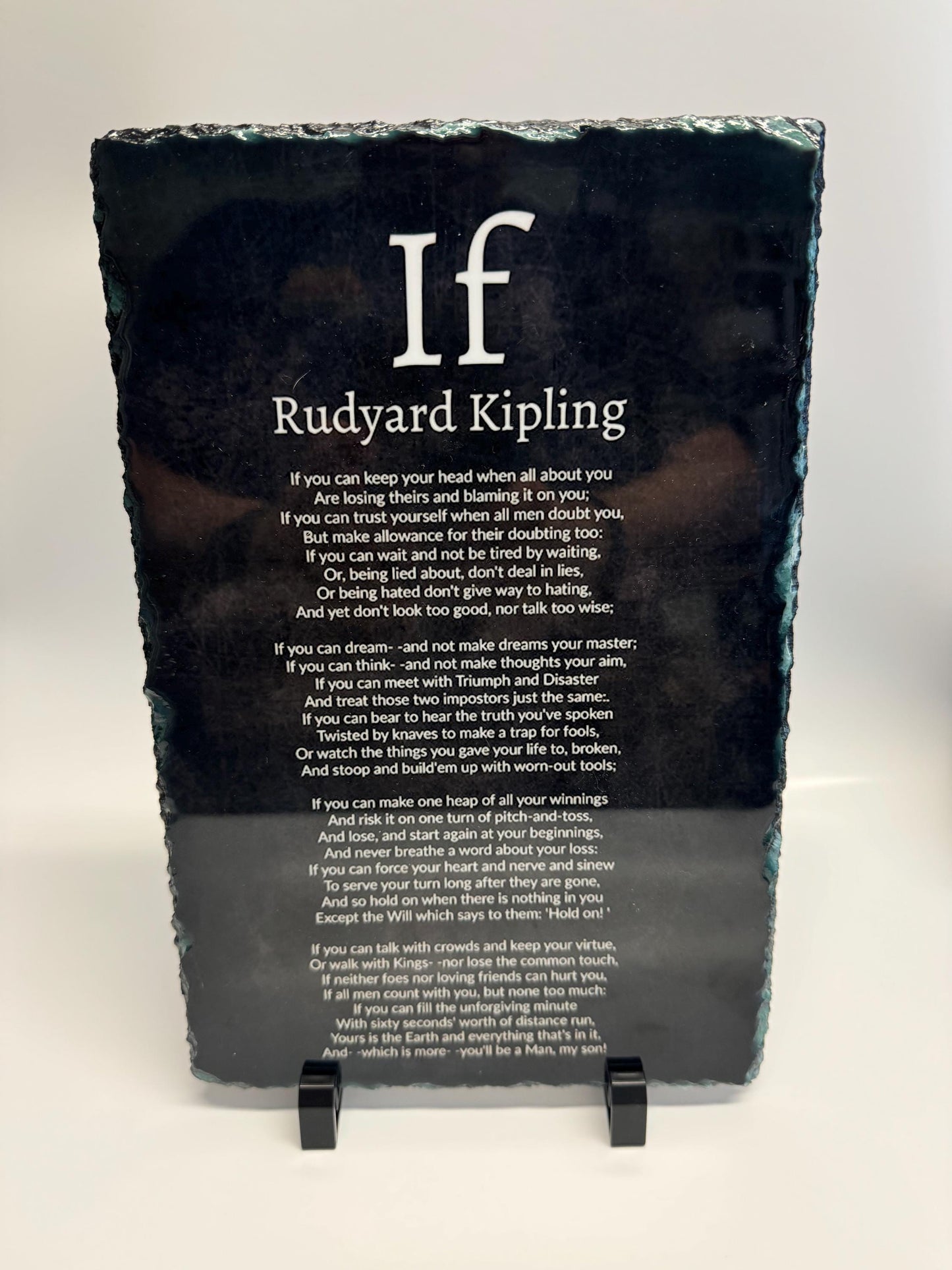 Rudyard Kipling "IF" on a slate| man cave gift| gift for him| iconic poem| room decor|bedroom | living room| birthday gift|